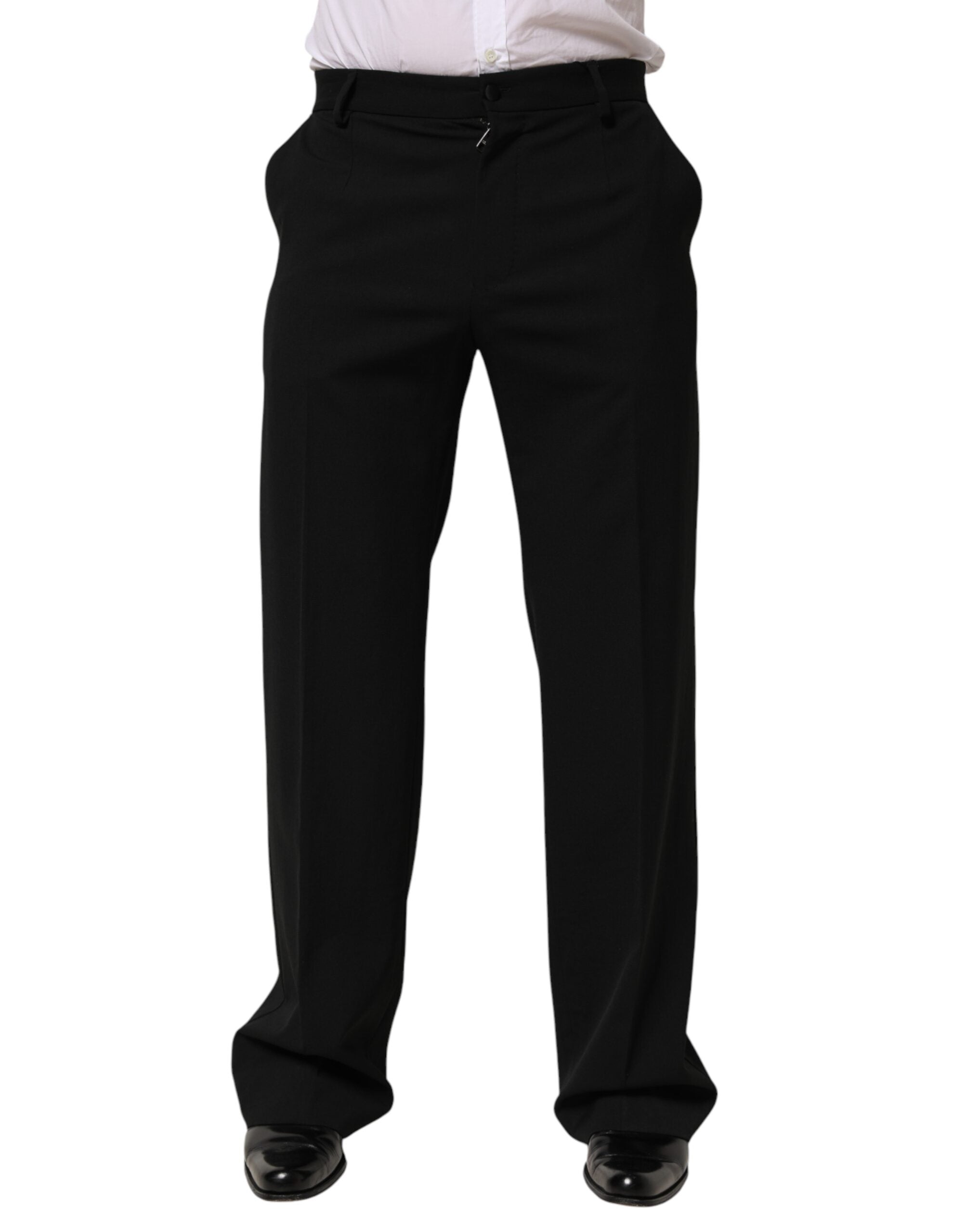 Dolce & Gabbana Black Wool Formal Dress Men Trouser Pants Dolce & Gabbana