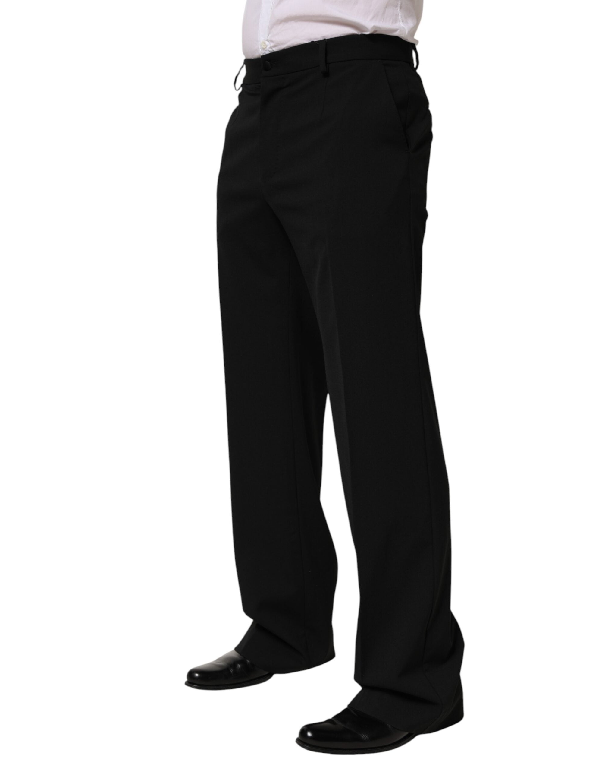 Dolce & Gabbana Black Wool Formal Dress Men Trouser Pants Dolce & Gabbana