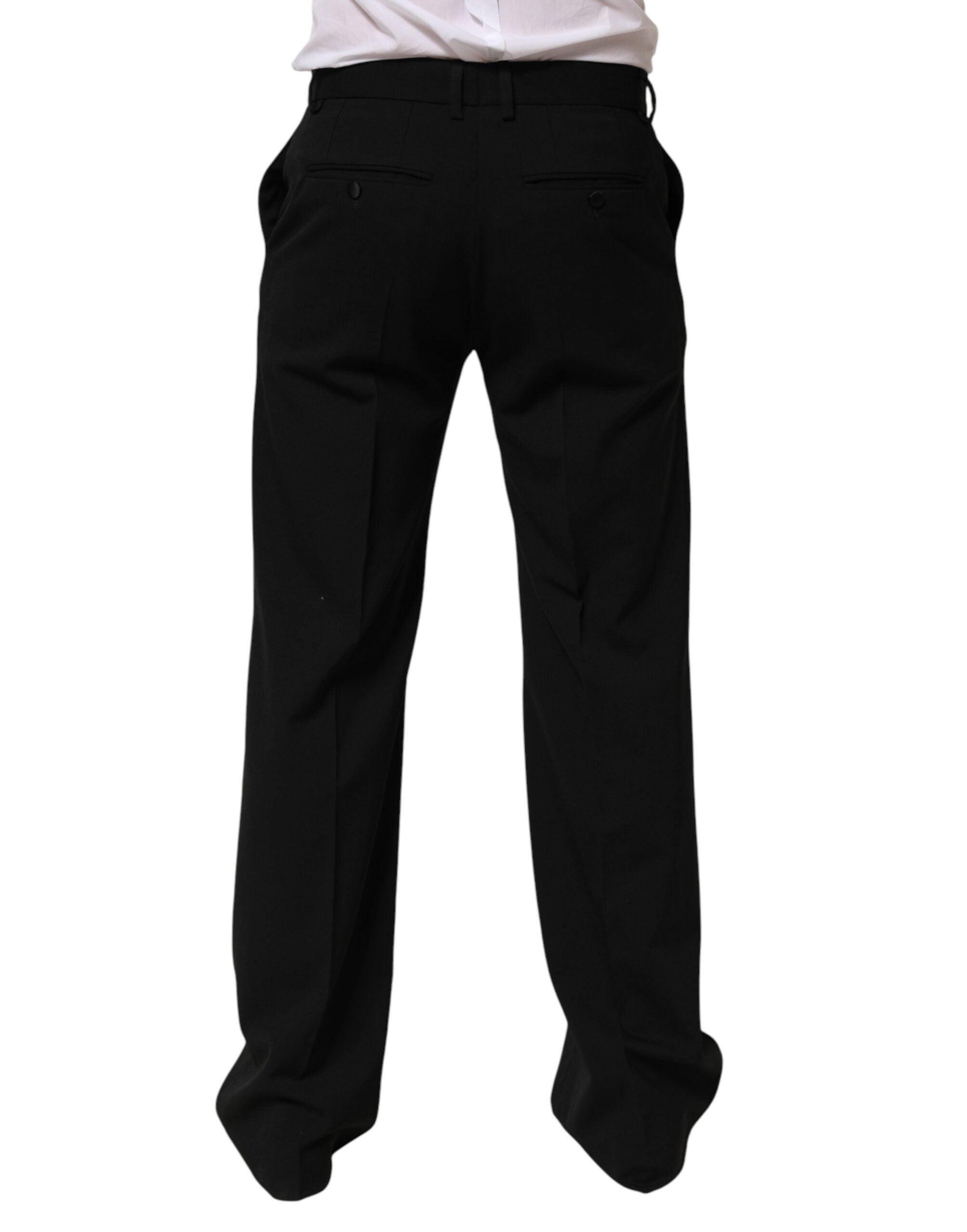 Dolce & Gabbana Black Wool Formal Dress Men Trouser Pants Dolce & Gabbana