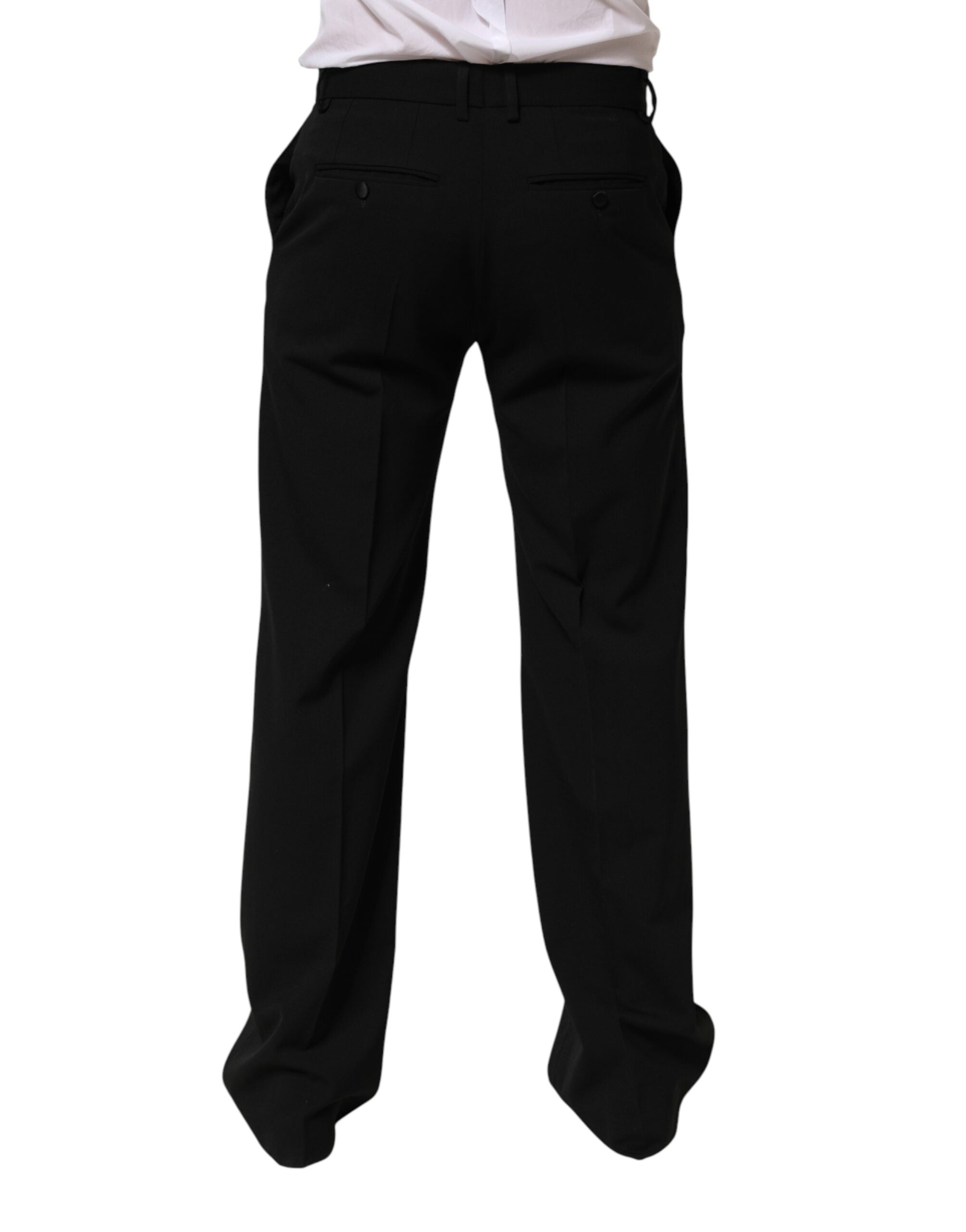 Dolce & Gabbana Black Wool Formal Dress Men Trouser Pants Dolce & Gabbana