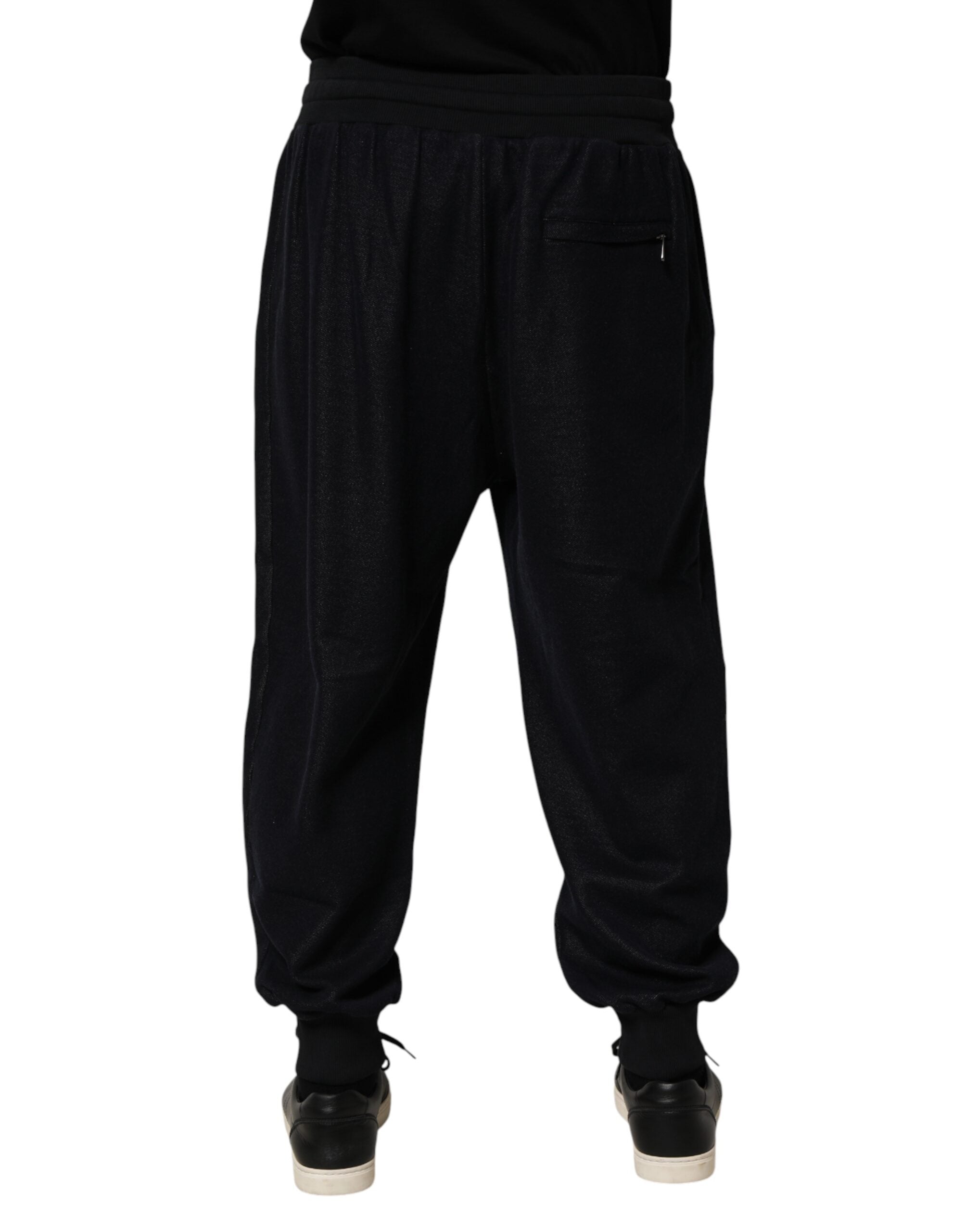 Dolce & Gabbana Black Cotton Blend Drawstring Jogger Jogger Pants Dolce & Gabbana