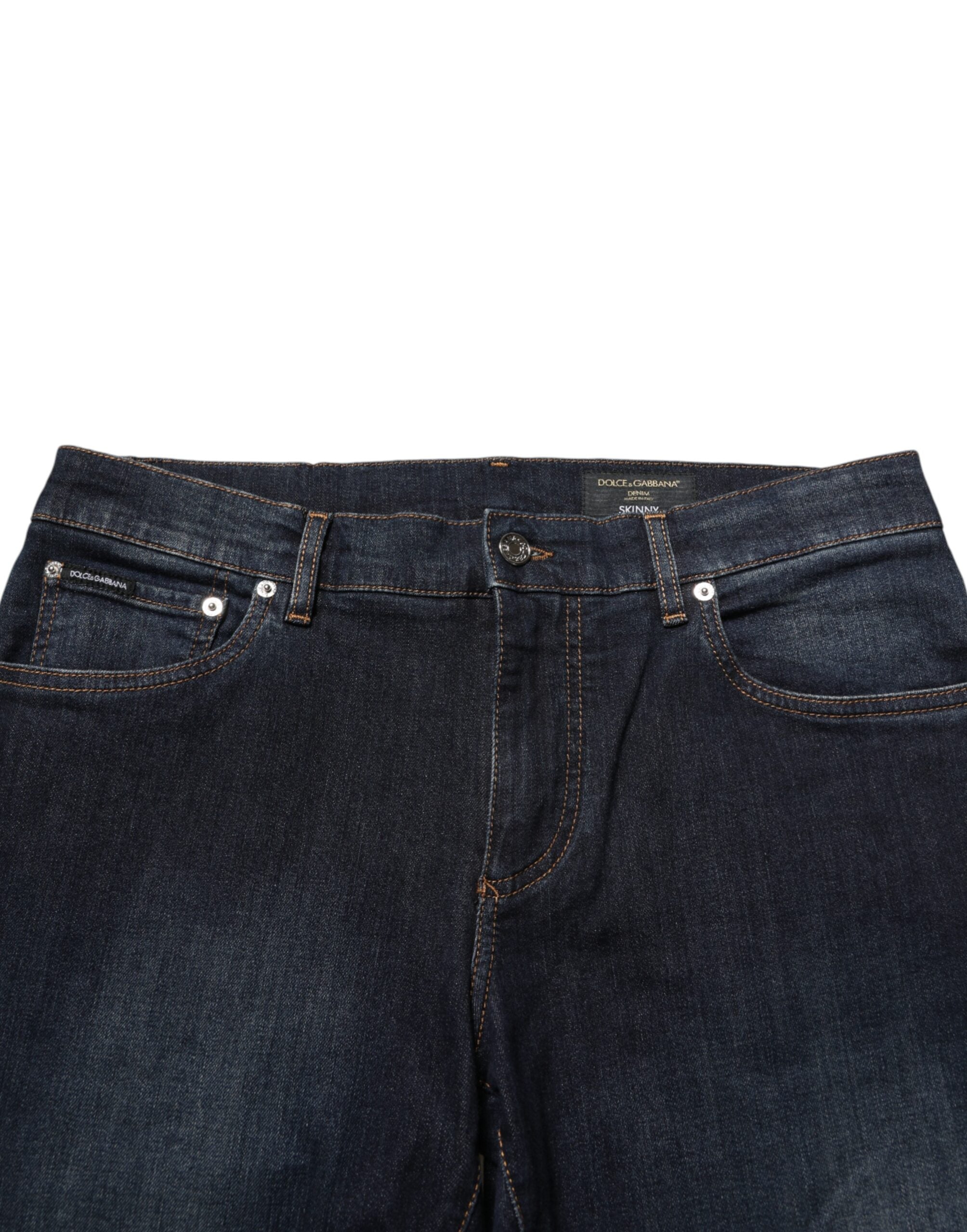 Dolce & Gabbana Dark Blue Cotton Skinny Men Denim Jeans Dolce & Gabbana