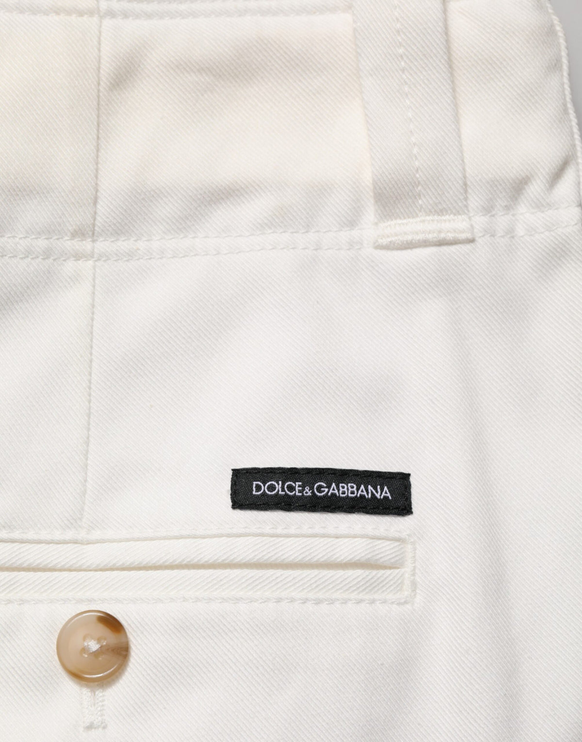 Dolce & Gabbana White Cotton Stretch Cropped Trouser Pants