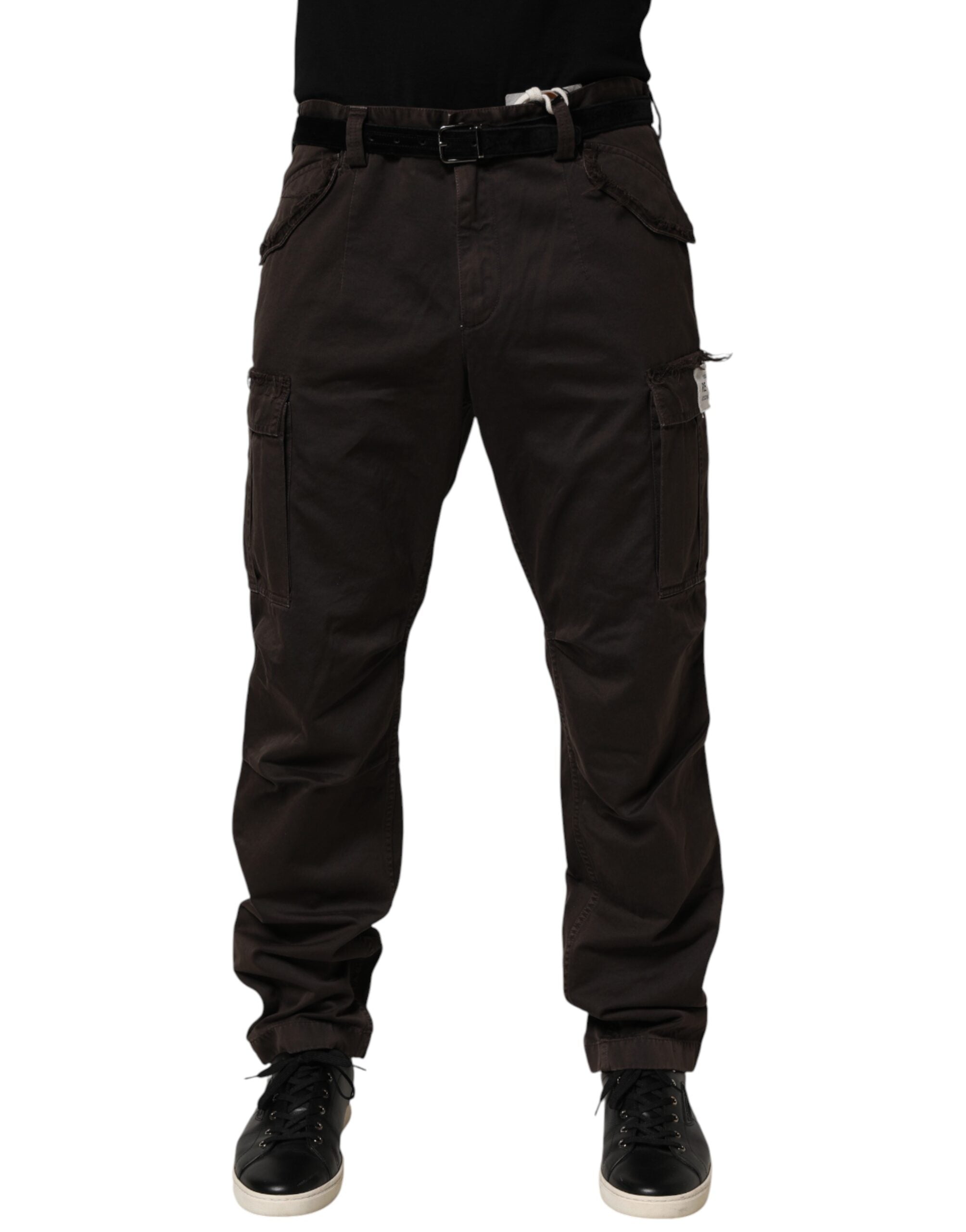 Dolce & Gabbana Brown Re- Edition Cotton Men Cargo Pants Dolce & Gabbana
