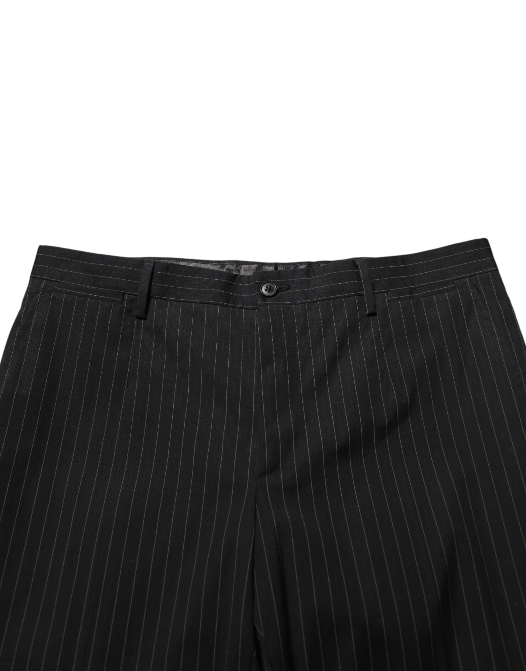 Dolce & Gabbana Black Striped Dress Formal Men Trouser Pants Dolce & Gabbana