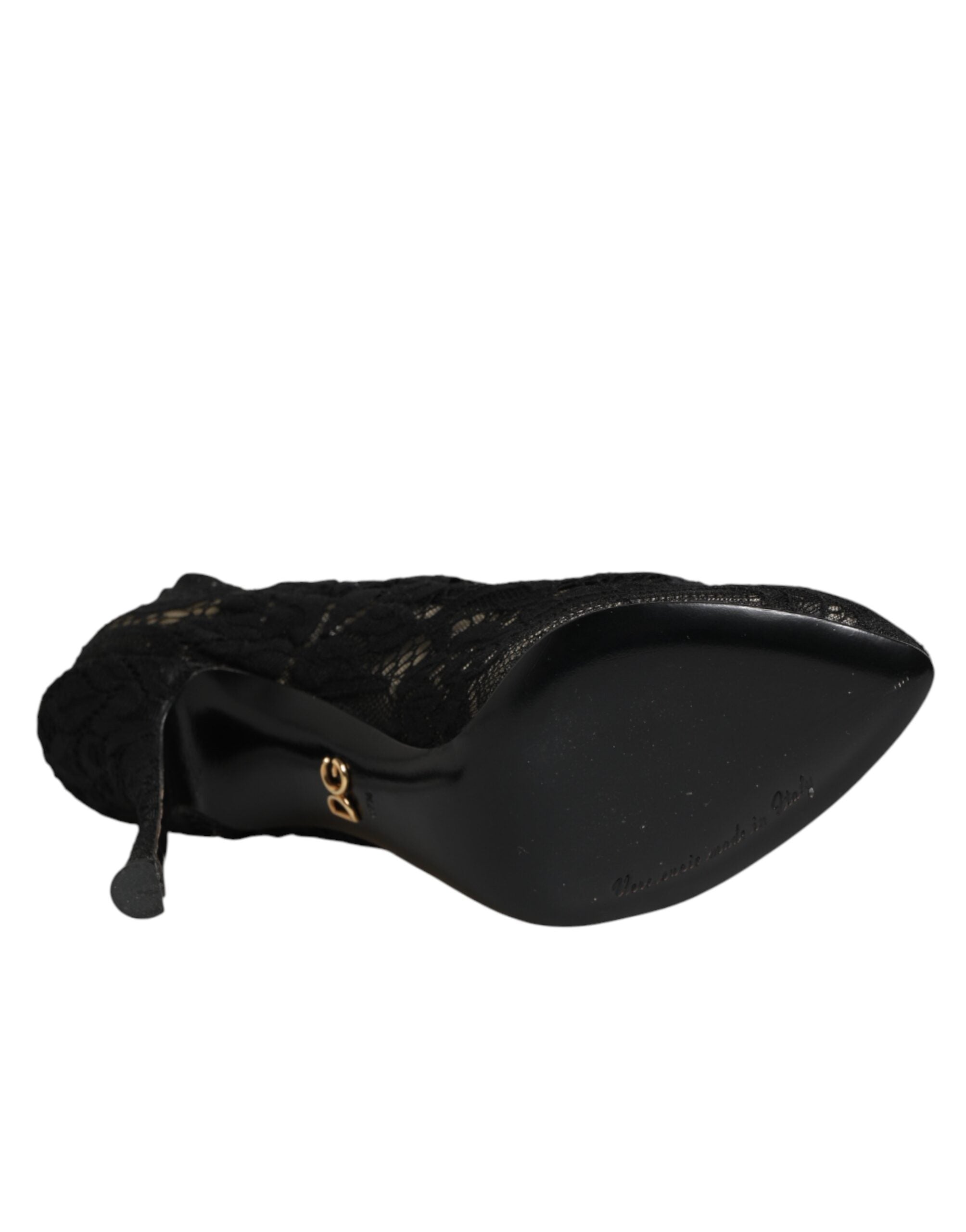 Dolce & Gabbana Black Pumps Taormina Lace Socks Boots Shoes Dolce & Gabbana