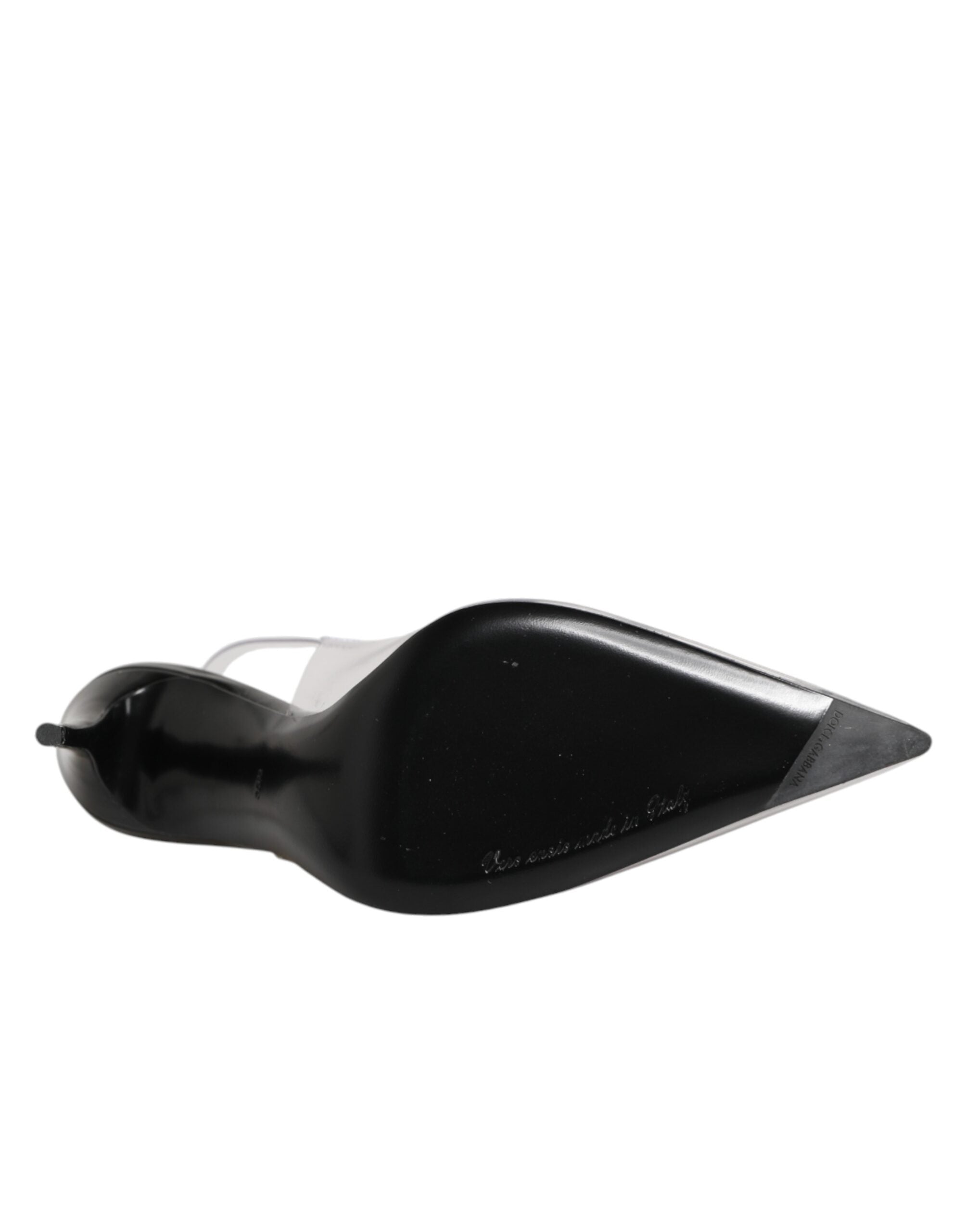 Dolce & Gabbana Black Leather Clear PVC Slingback Pumps Shoes Dolce & Gabbana