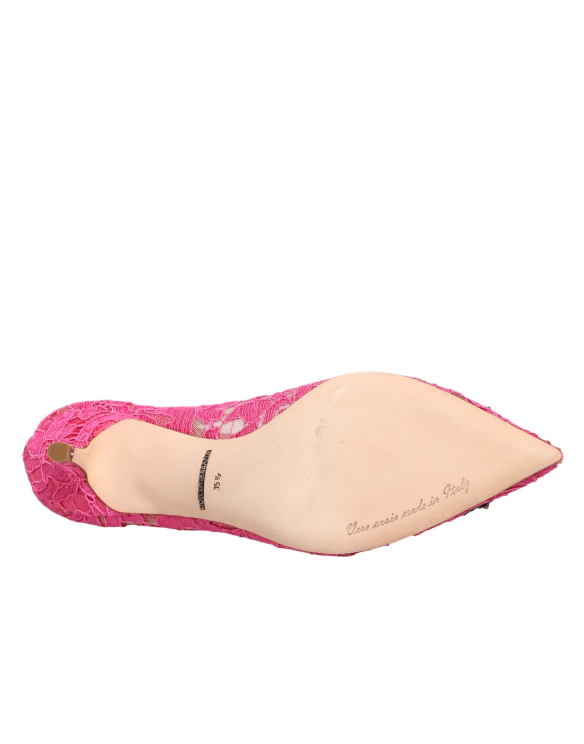 Dolce & Gabbana Pink Taormina Lace DEVOTION Pumps Shoes Dolce & Gabbana