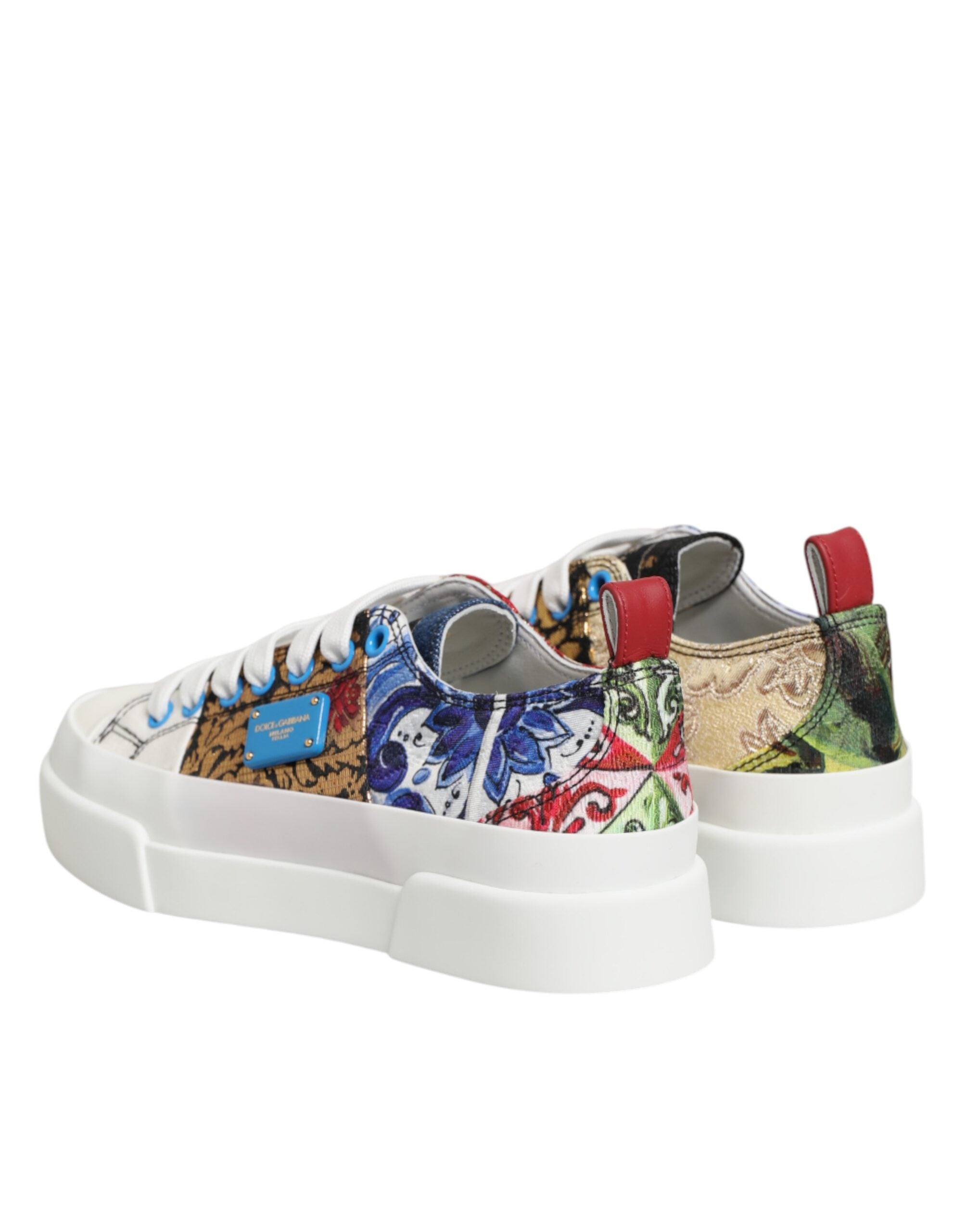 Dolce & Gabbana Multicolor Patchwork Low Top Sneakers Shoes Dolce & Gabbana