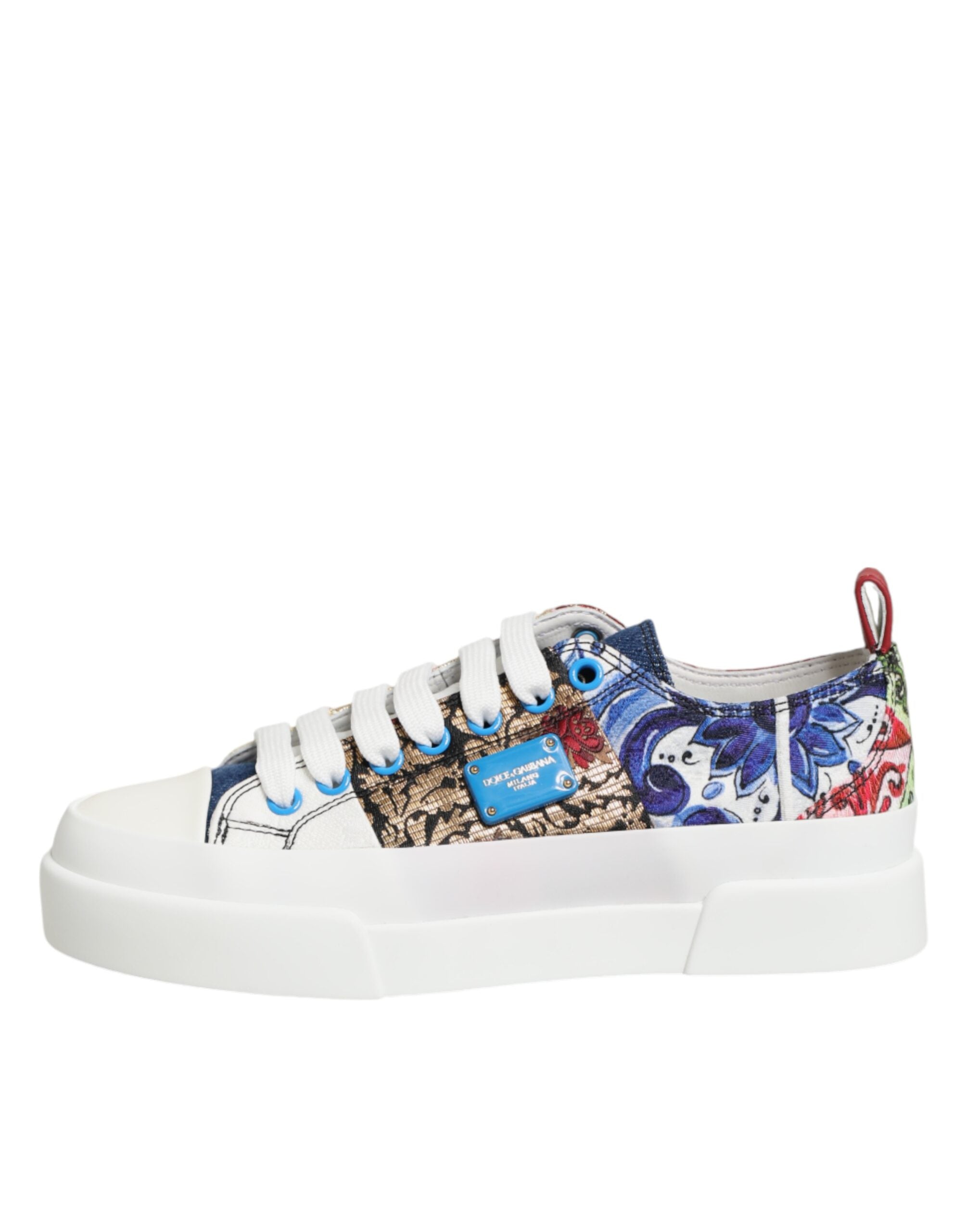 Dolce & Gabbana Multicolor Patchwork Low Top Sneakers Shoes Dolce & Gabbana