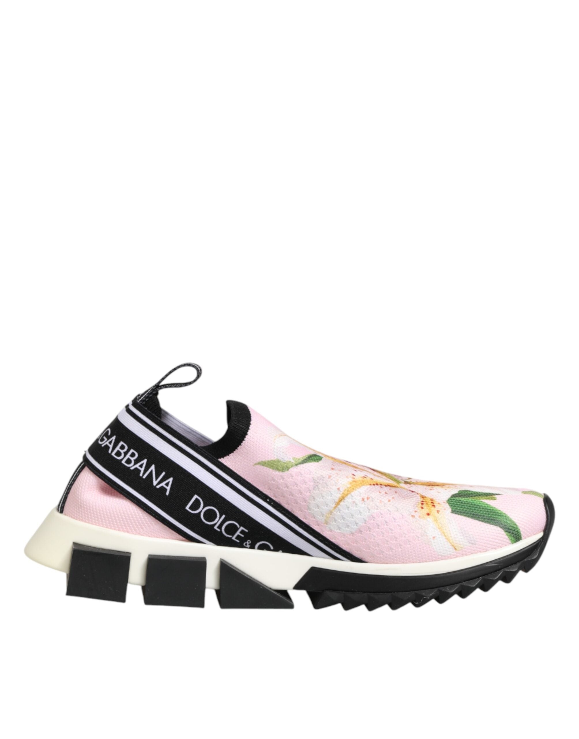 Dolce & Gabbana Pink Floral Sorrento Low Top Sneakers Shoes Dolce & Gabbana