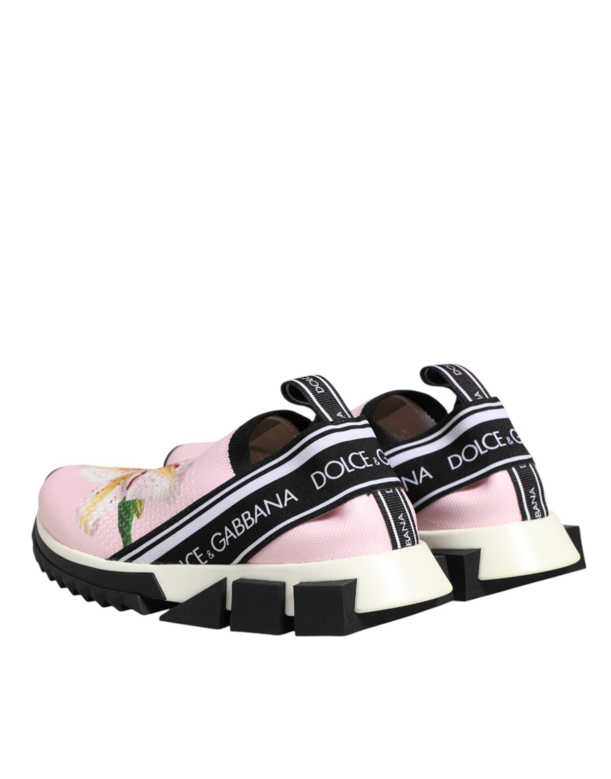 Dolce & Gabbana Pink Floral Sorrento Low Top Sneakers Shoes Dolce & Gabbana