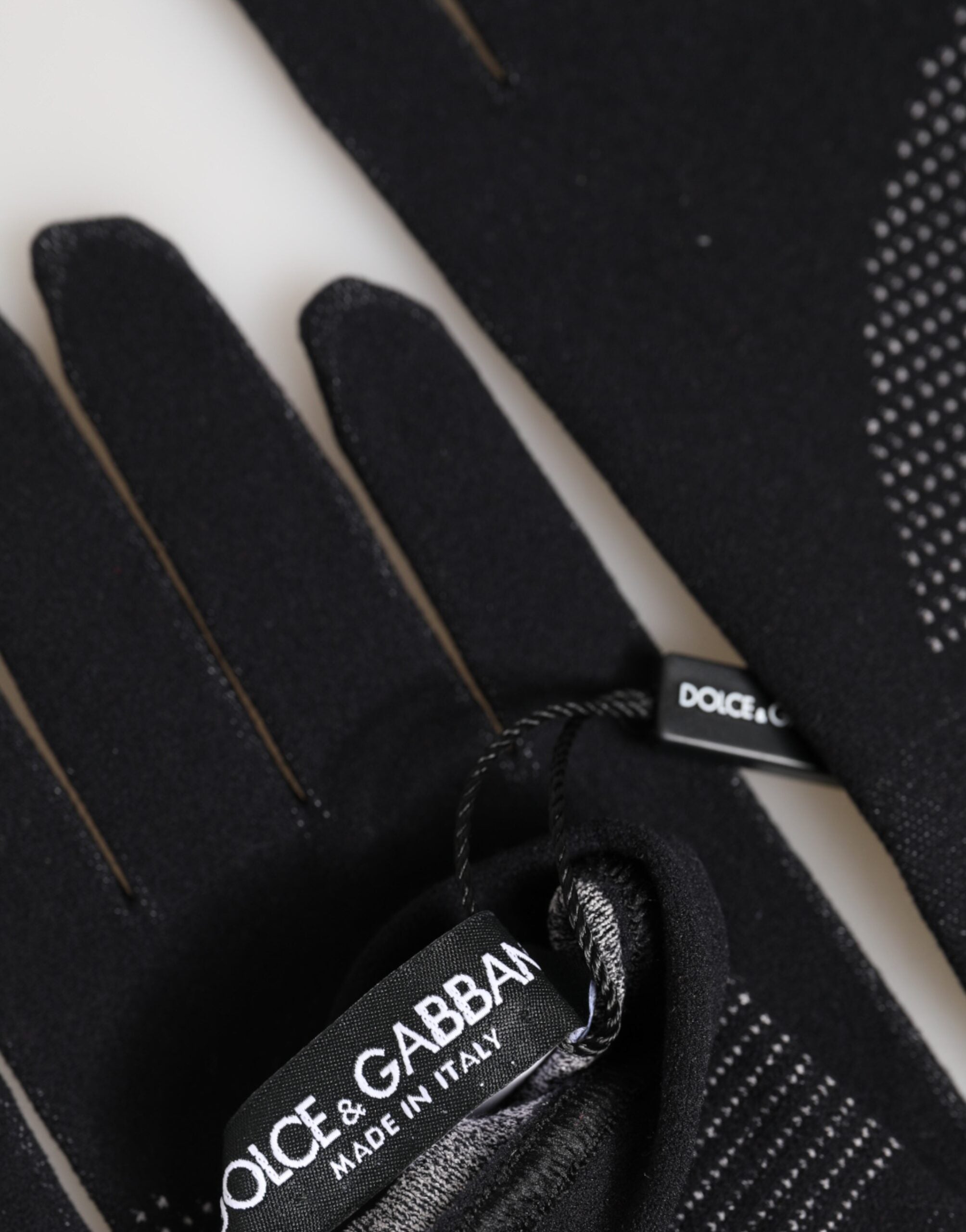 Dolce & Gabbana Black DG Logo Cotton Hands Mitten Men Gloves Dolce & Gabbana