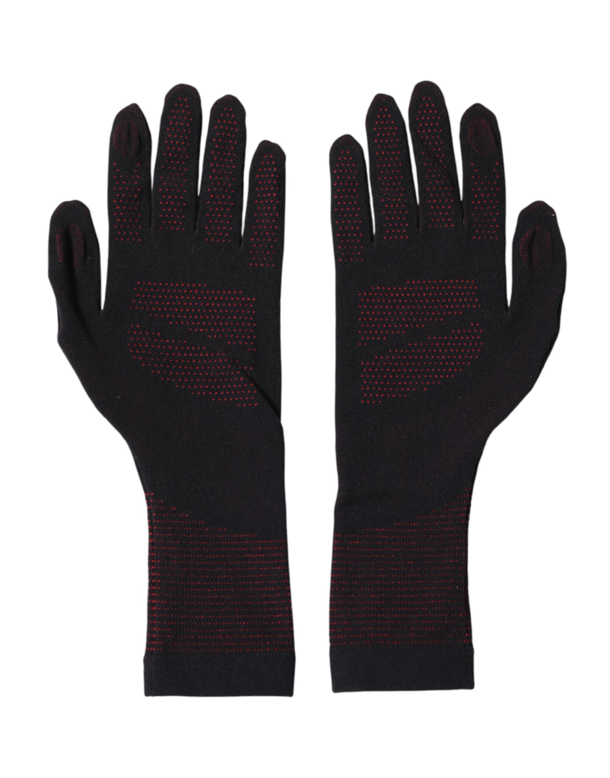 Dolce & Gabbana Black DG Logo Cotton Hands Mitten Men Gloves Dolce & Gabbana