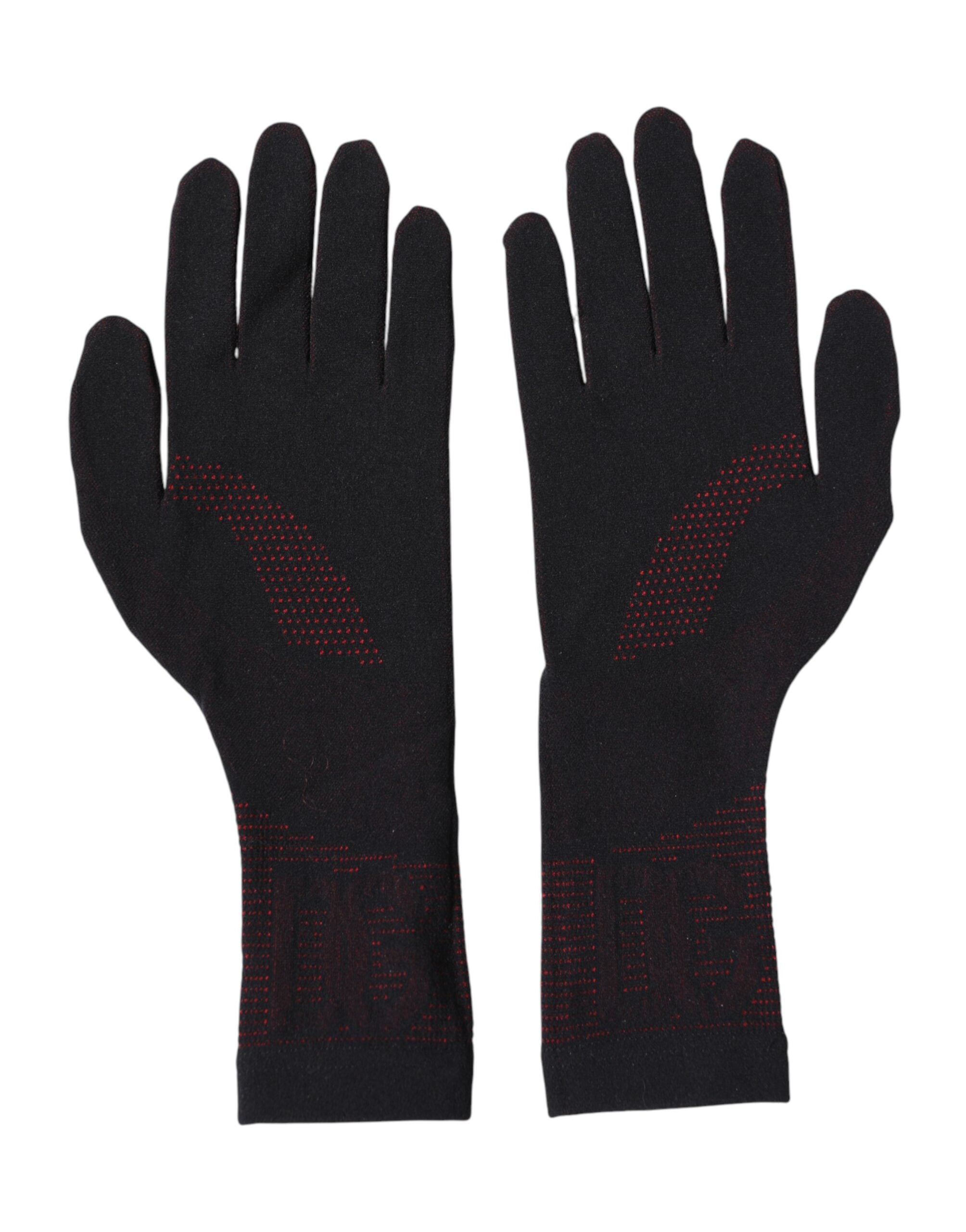 Dolce & Gabbana Black DG Logo Cotton Hands Mitten Men Gloves Dolce & Gabbana