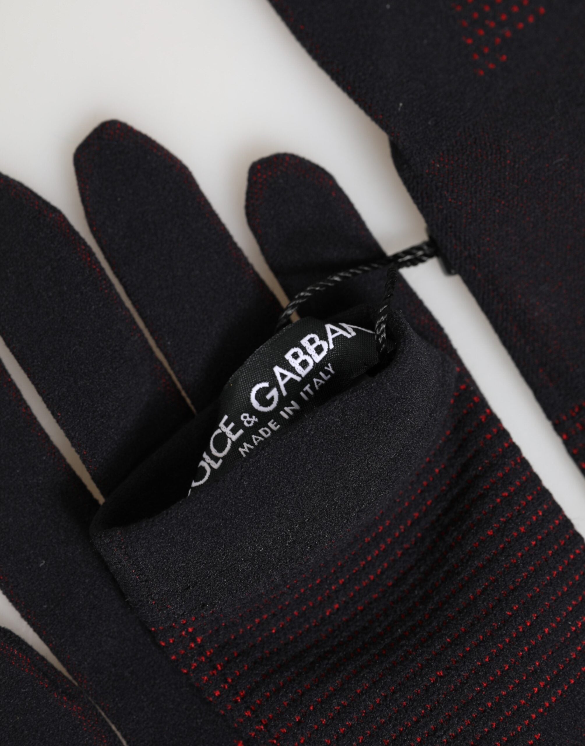 Dolce & Gabbana Black DG Logo Cotton Hands Mitten Men Gloves Dolce & Gabbana