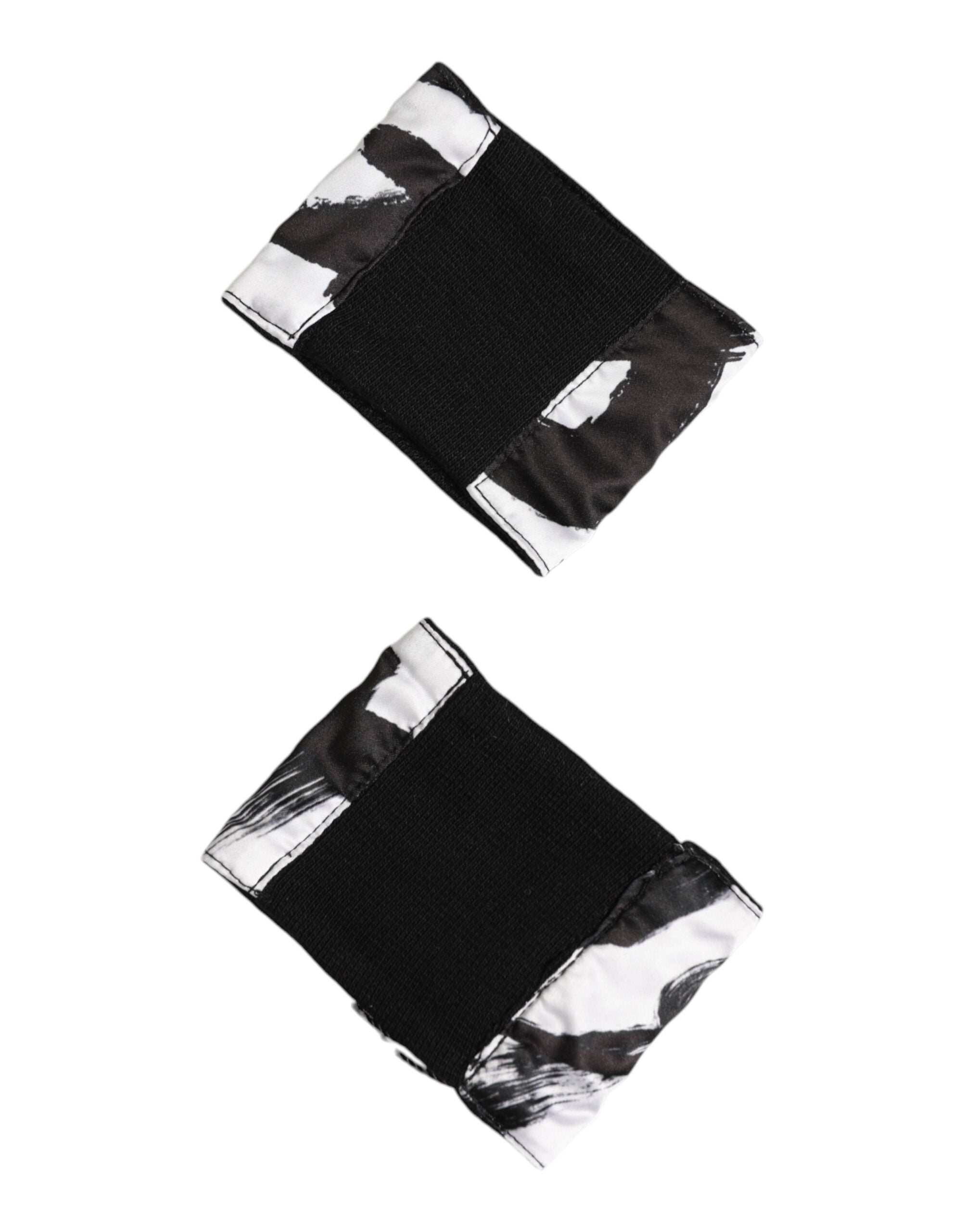 Dolce & Gabbana Black White DG Logo Silk 1 Pair Wristband Dolce & Gabbana