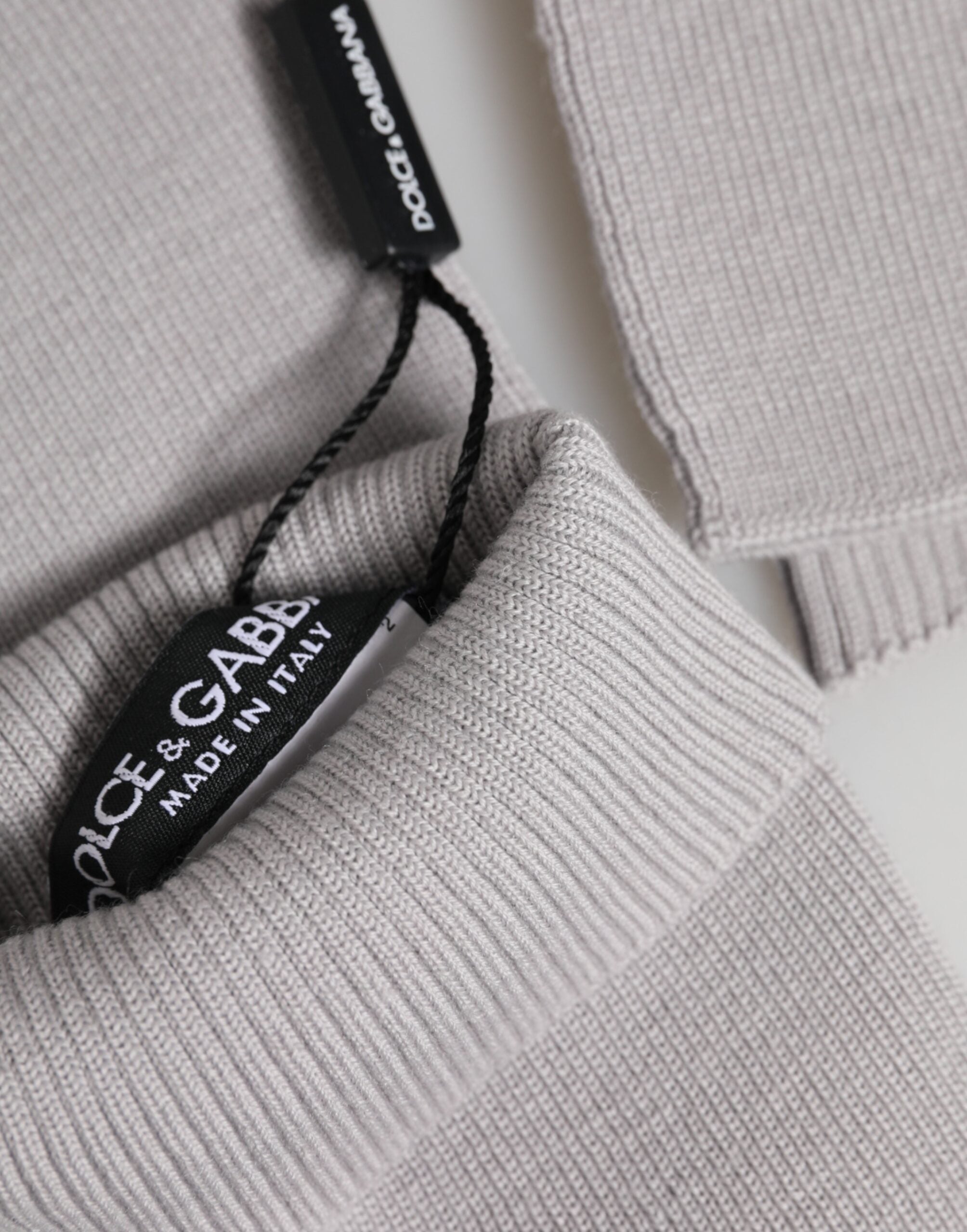 Dolce & Gabbana Gray Virgin Wool Knitted Fingerless Men Gloves Dolce & Gabbana