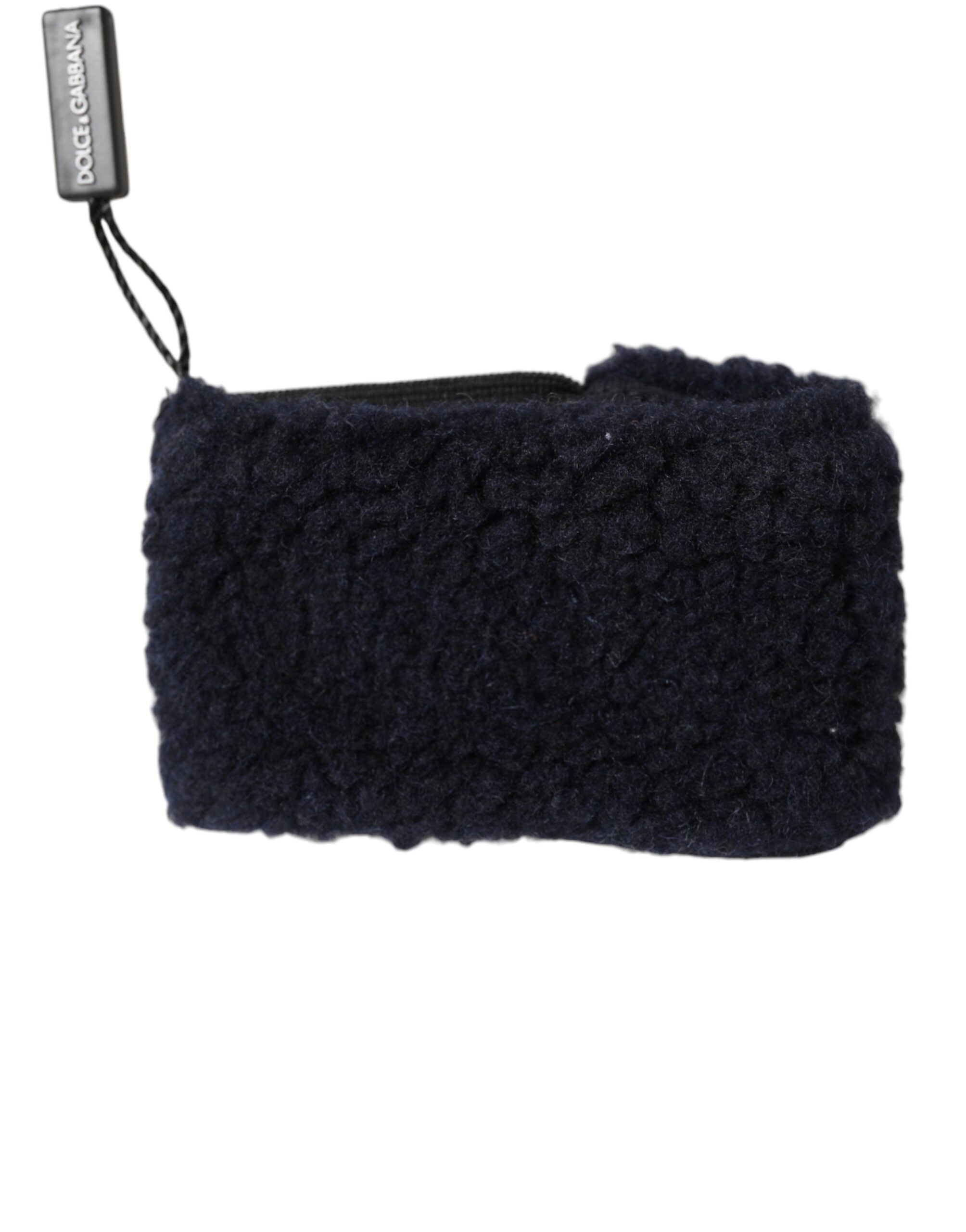 Dolce & Gabbana Black Wool Knitted Sweatbands Men Wristband Dolce & Gabbana