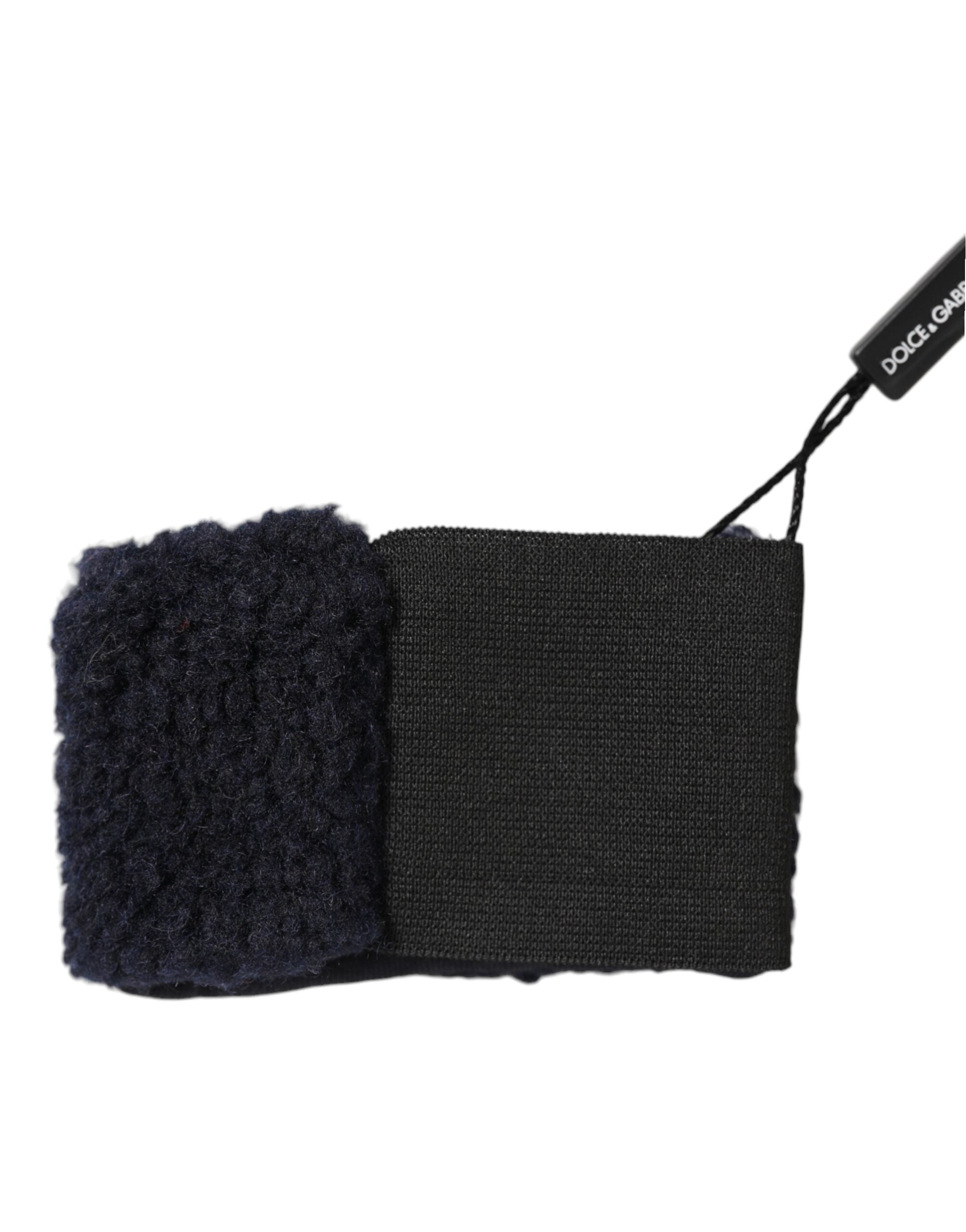 Dolce & Gabbana Black Wool Knitted Sweatbands Men Wristband Dolce & Gabbana