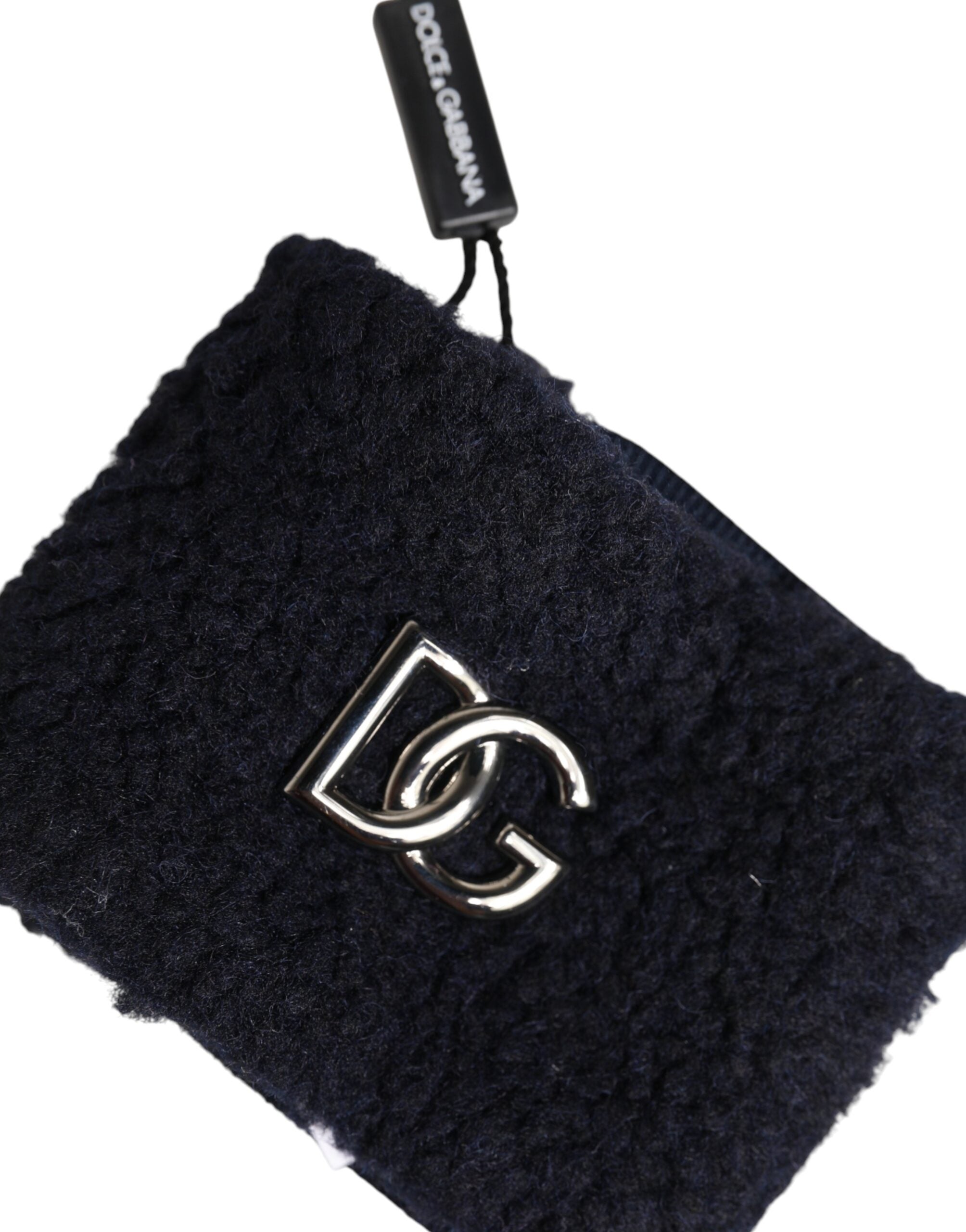 Dolce & Gabbana Black Polyester Logo Plaque Men One Size Wristband Dolce & Gabbana