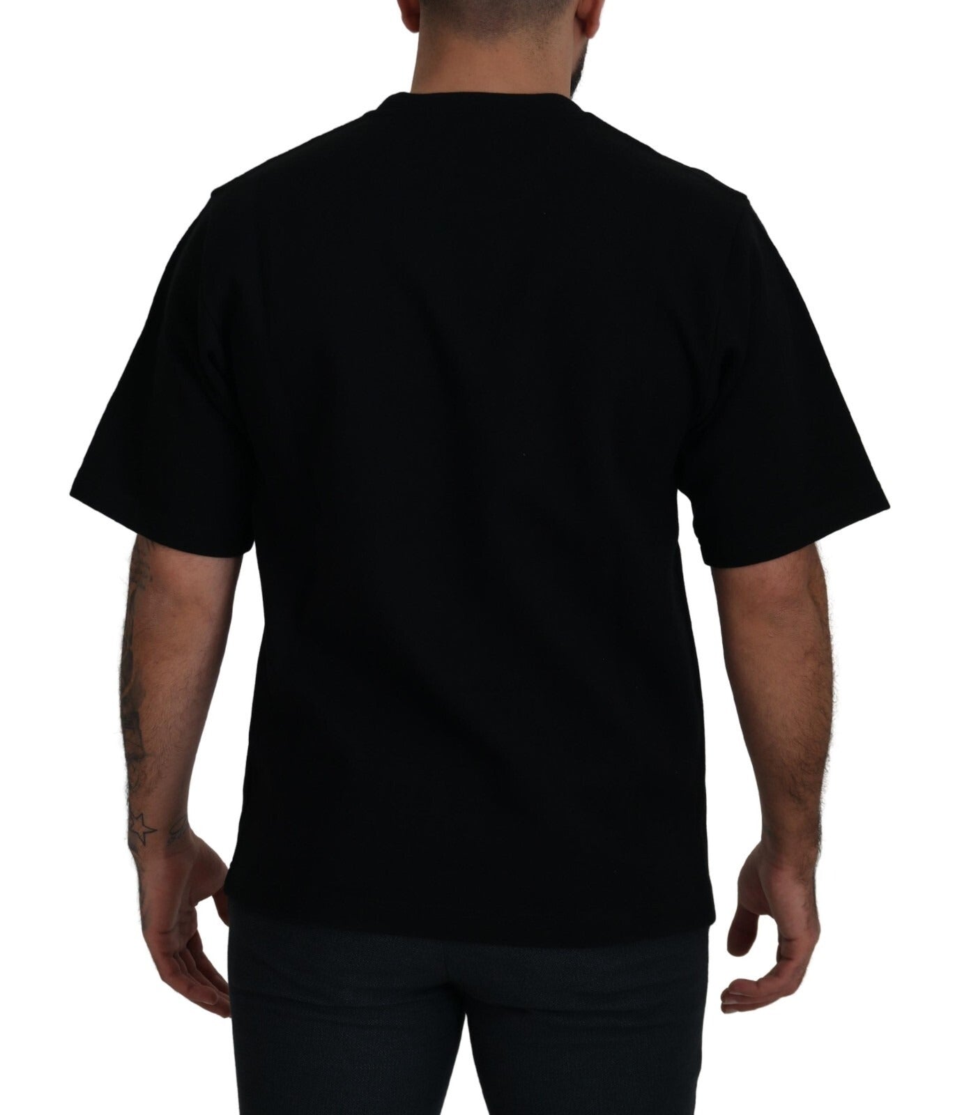 Dolce & Gabbana Cotton Black Printed Crewneck Tee T-shirt Dolce & Gabbana