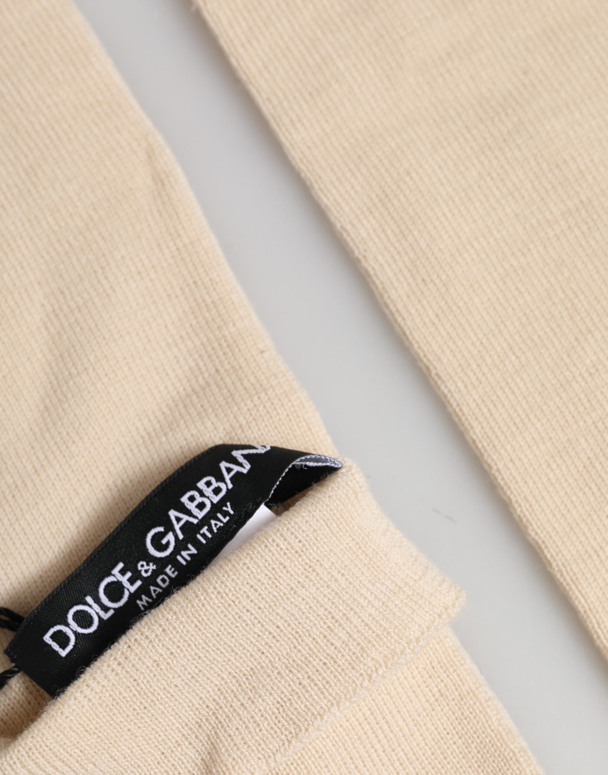 Dolce & Gabbana Beige Wool Fingerless Elbow Length Women Gloves Dolce & Gabbana