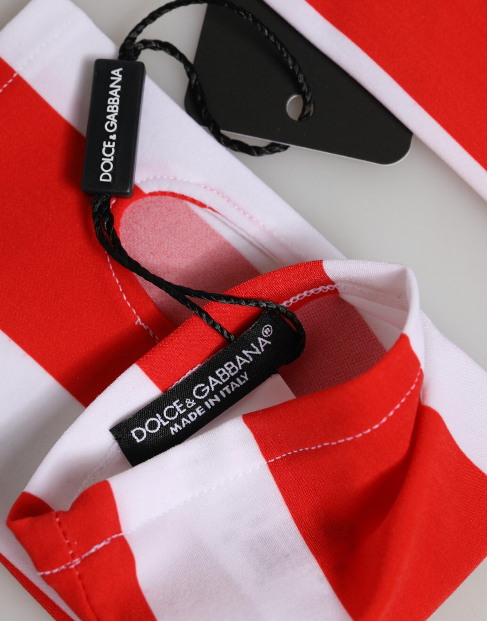 Dolce & Gabbana Red White Nylon Fingerless Wrist Length Gloves Dolce & Gabbana
