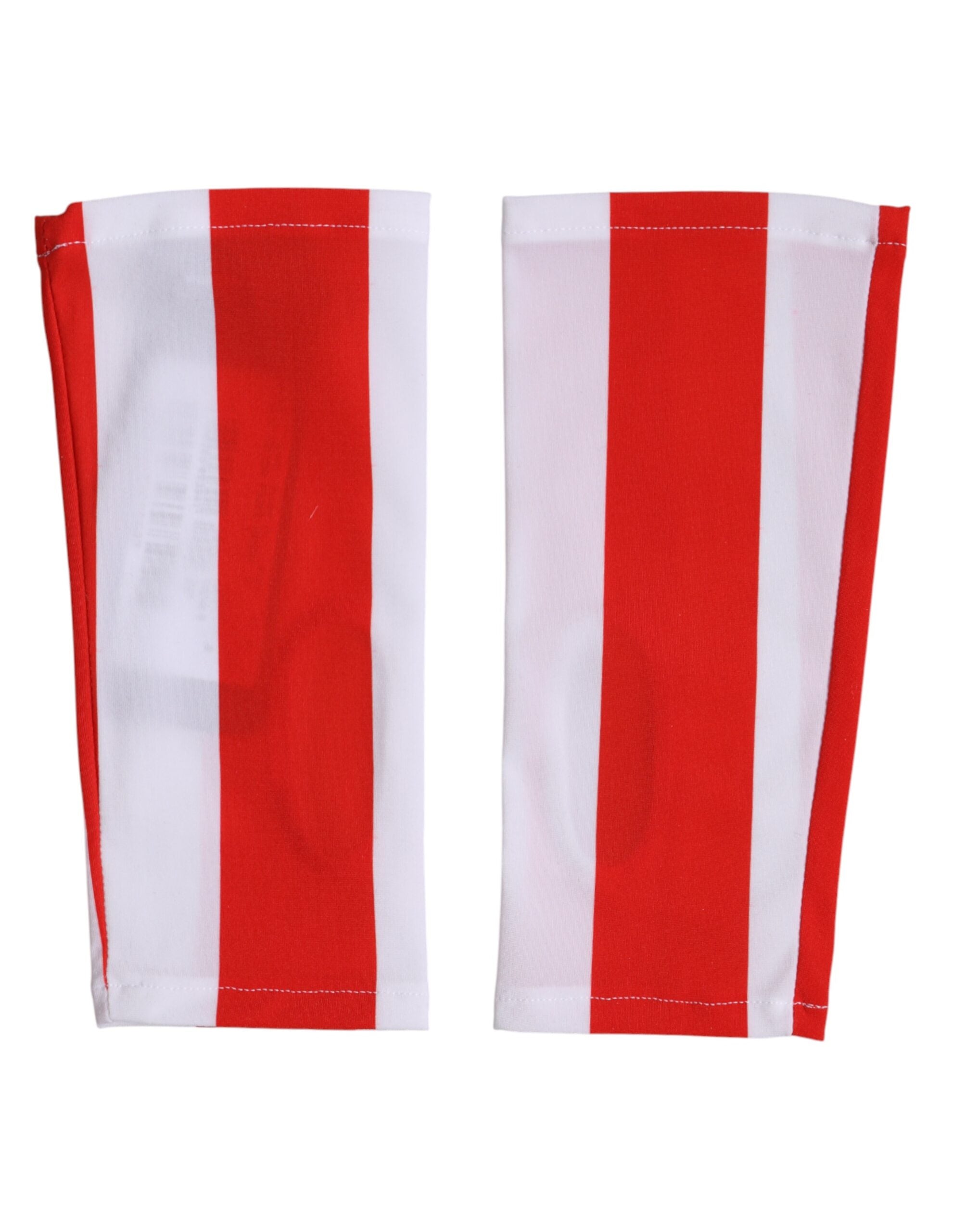 Dolce & Gabbana Red White Nylon Fingerless Wrist Length Gloves Dolce & Gabbana