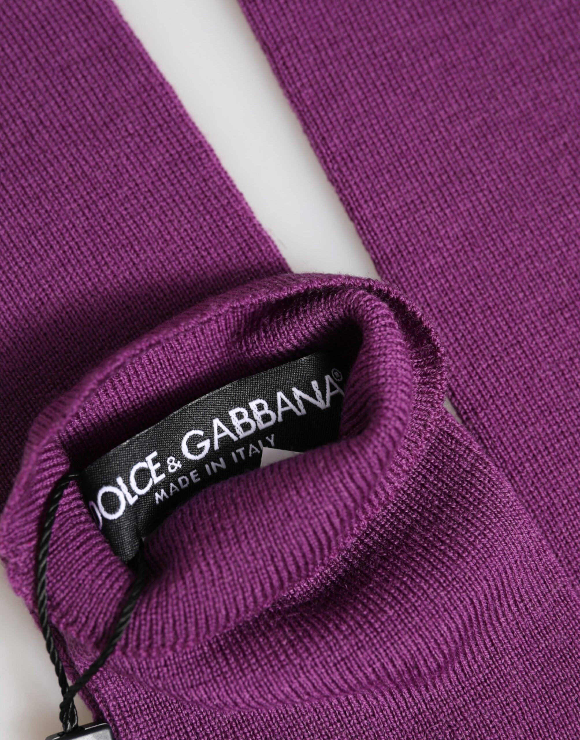 Dolce & Gabbana Purple Wool Fingerless Elbow Length Women One Size Gloves Dolce & Gabbana