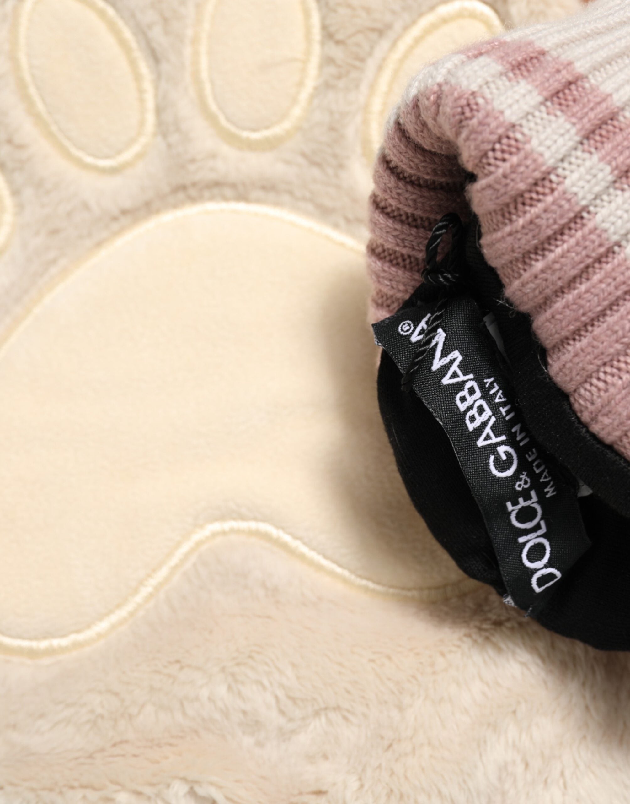 Dolce & Gabbana Brown Acrylic Knitted Fur Wrist Mitten Gloves Dolce & Gabbana