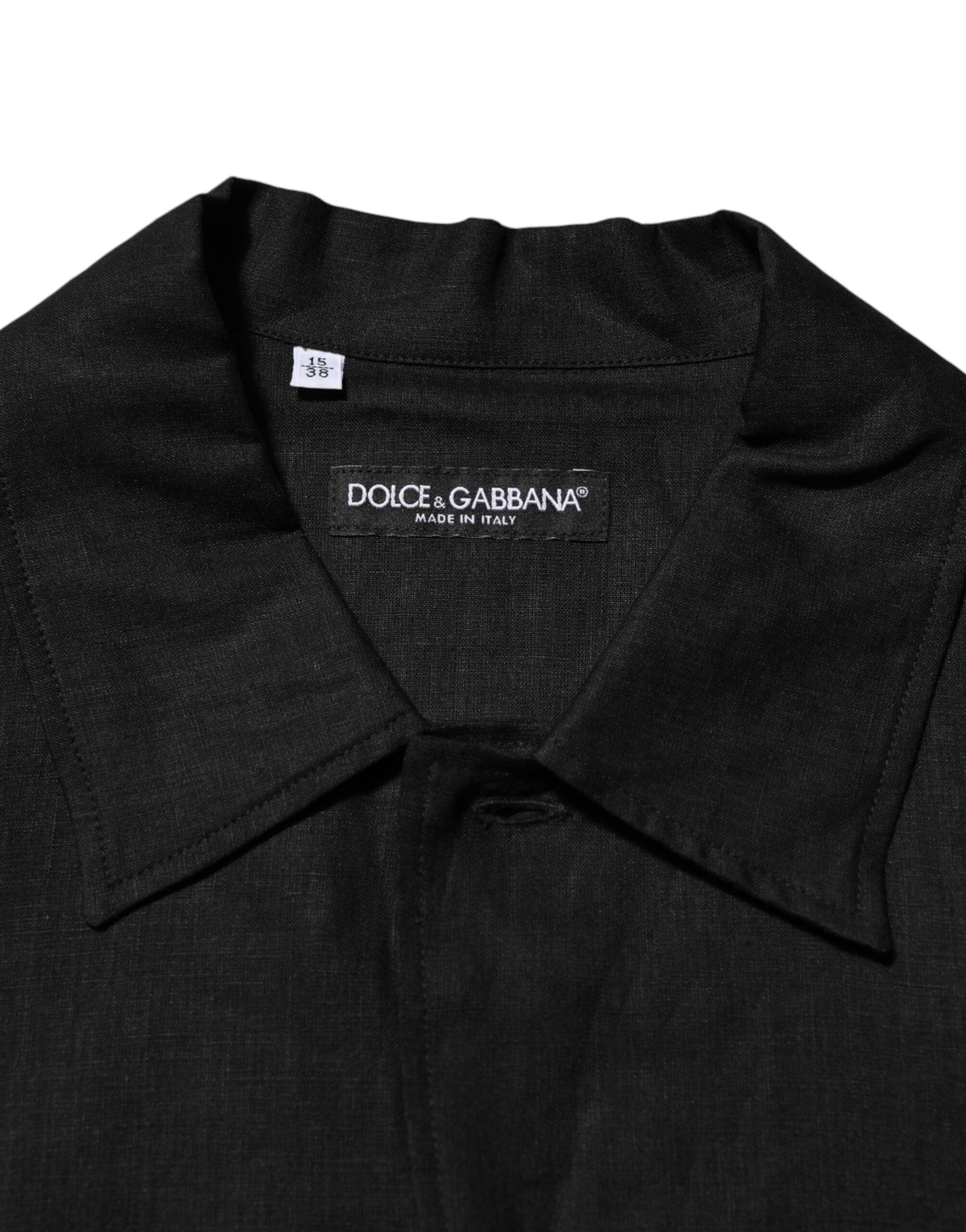 Carhartt Wip Black Linen Collared Short Sleeve Polo Shirt Carhartt Wip