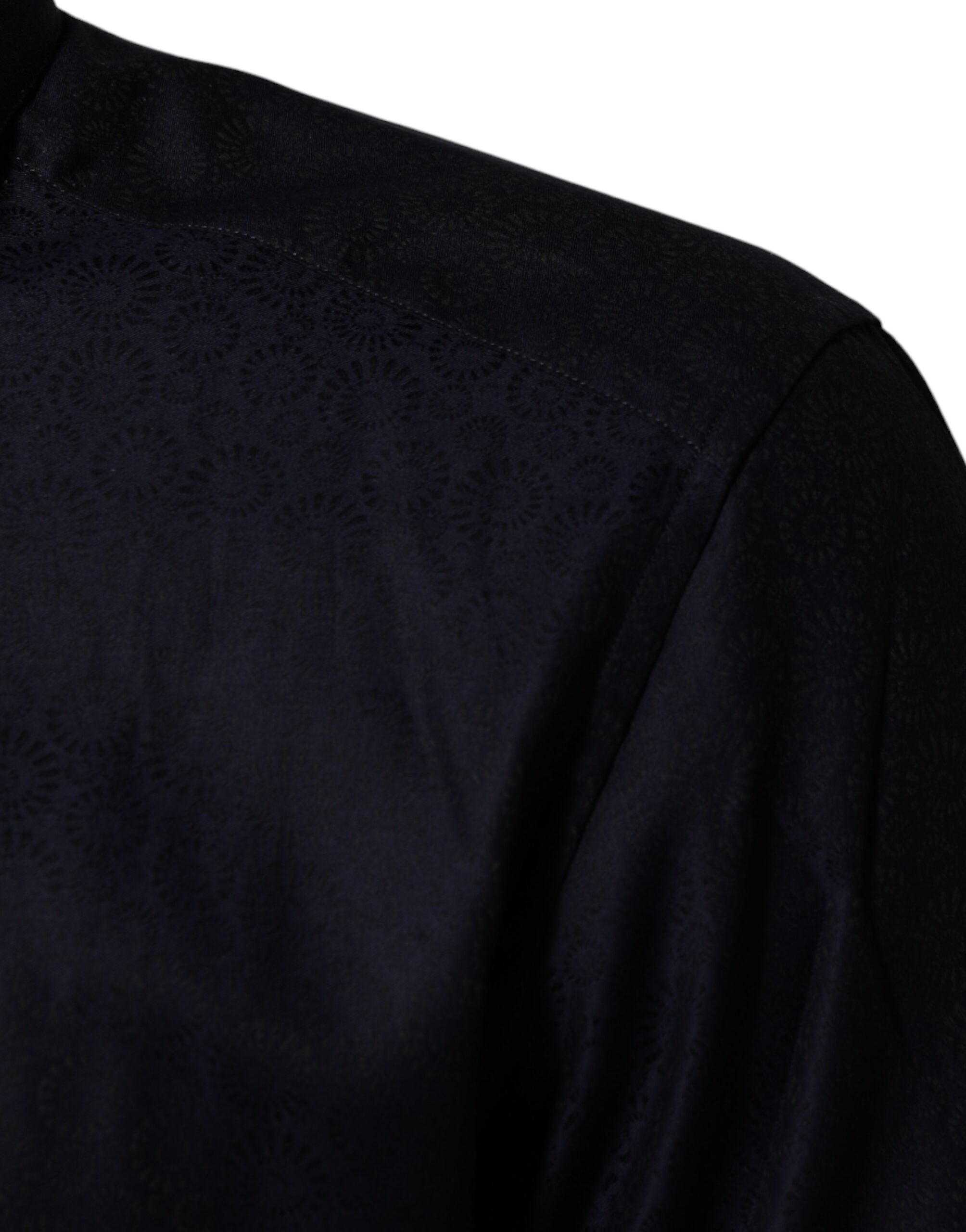 Dolce & Gabbana Blue Cotton Collared Long Sleeve GOLD Men Dress Shirt Dolce & Gabbana