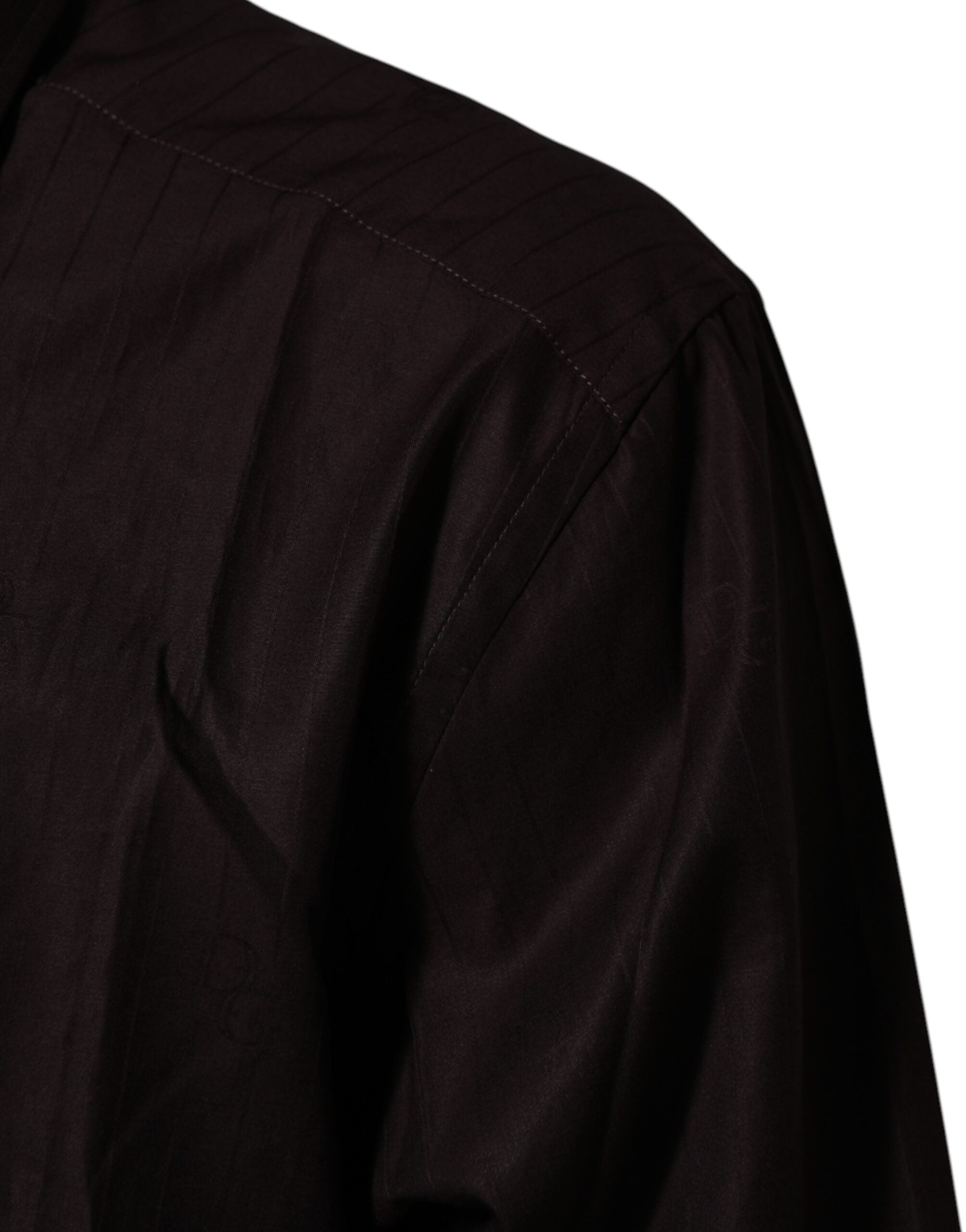 Dolce & Gabbana Brown Cotton LongSleeve MARTINI Dress  Shirt Dolce & Gabbana