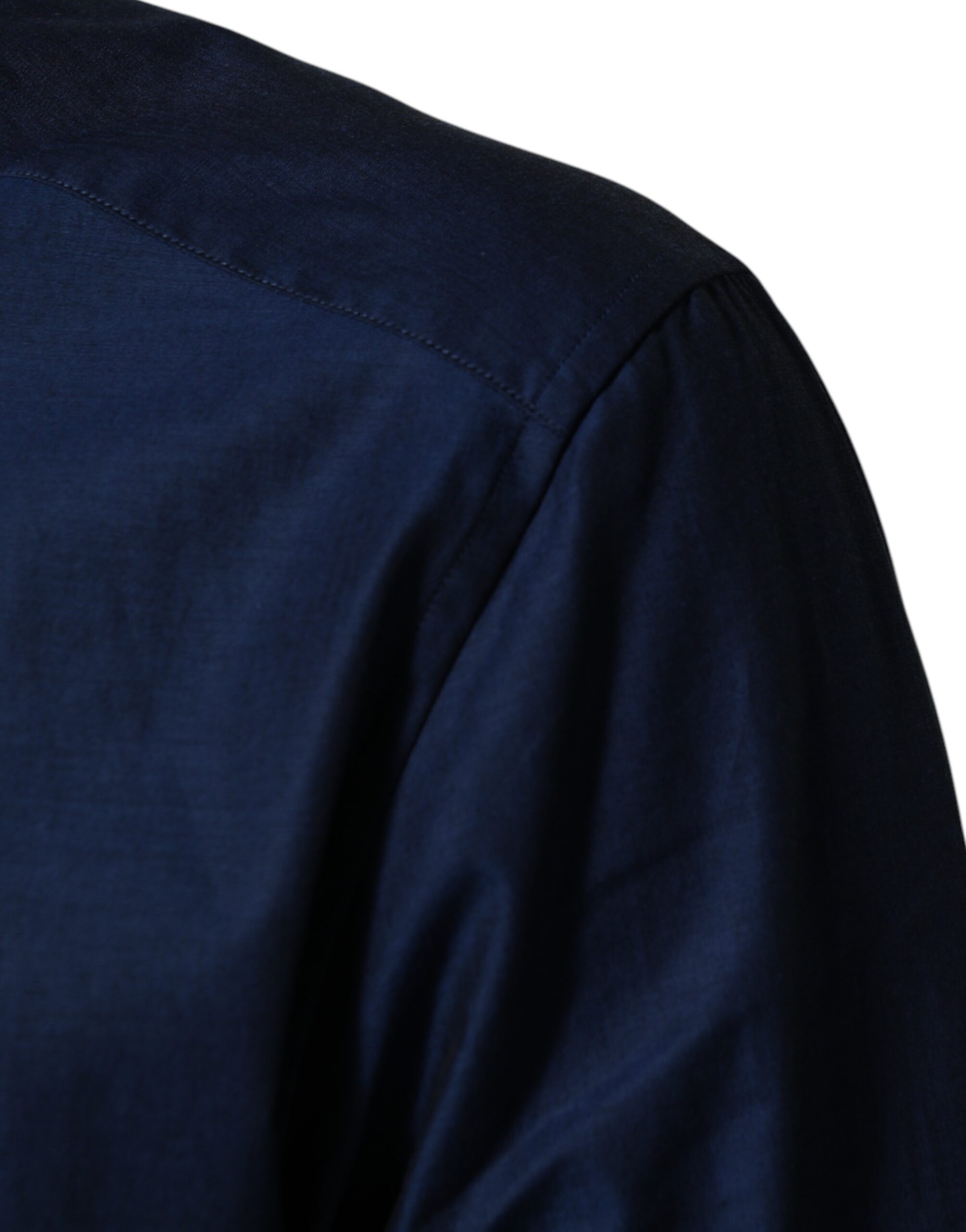 Dolce & Gabbana Blue Cotton Collared Men GOLD Dress Shirt Dolce & Gabbana