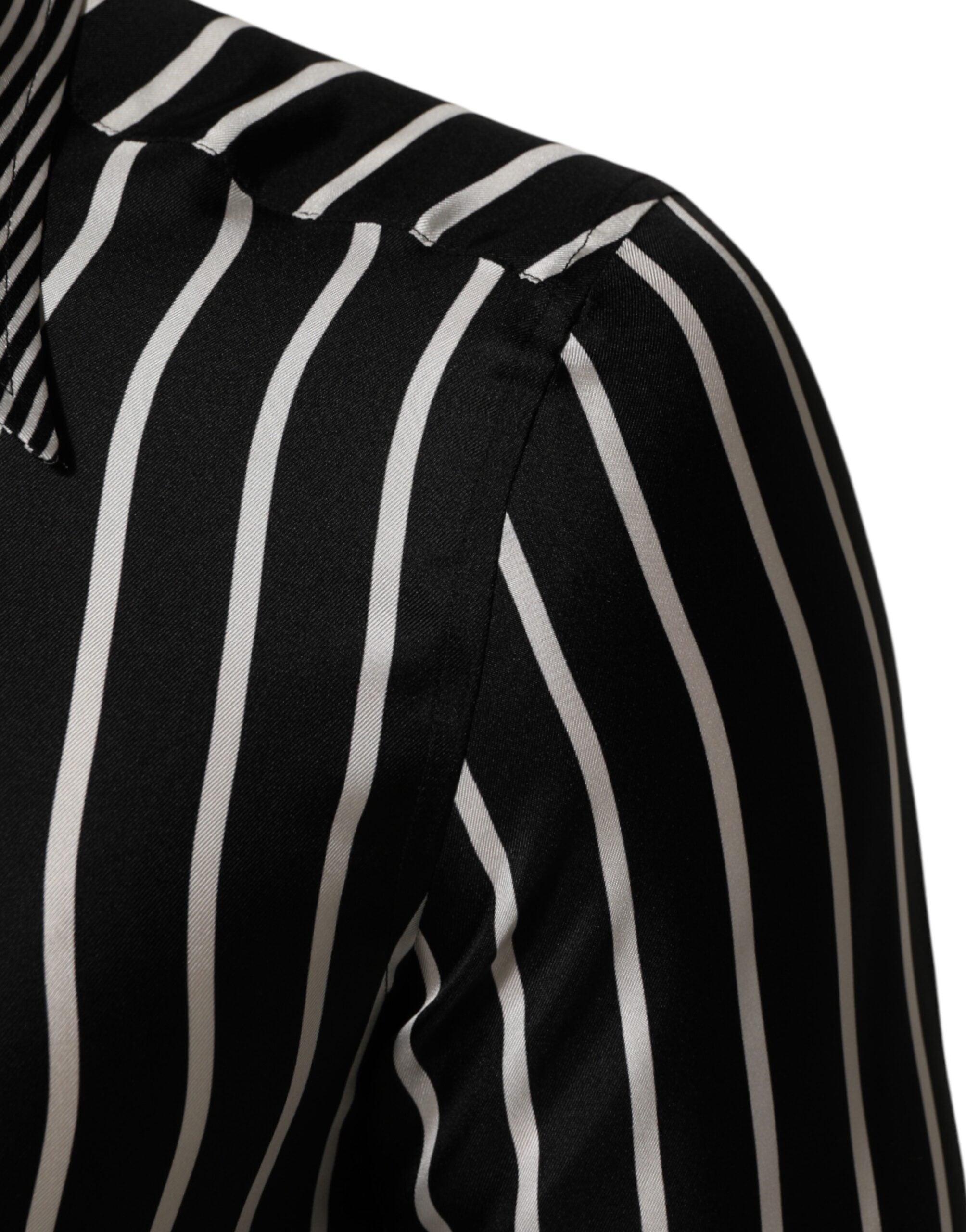 Dolce & Gabbana Black White Stripes Men MARTINI Dress Shirt Dolce & Gabbana