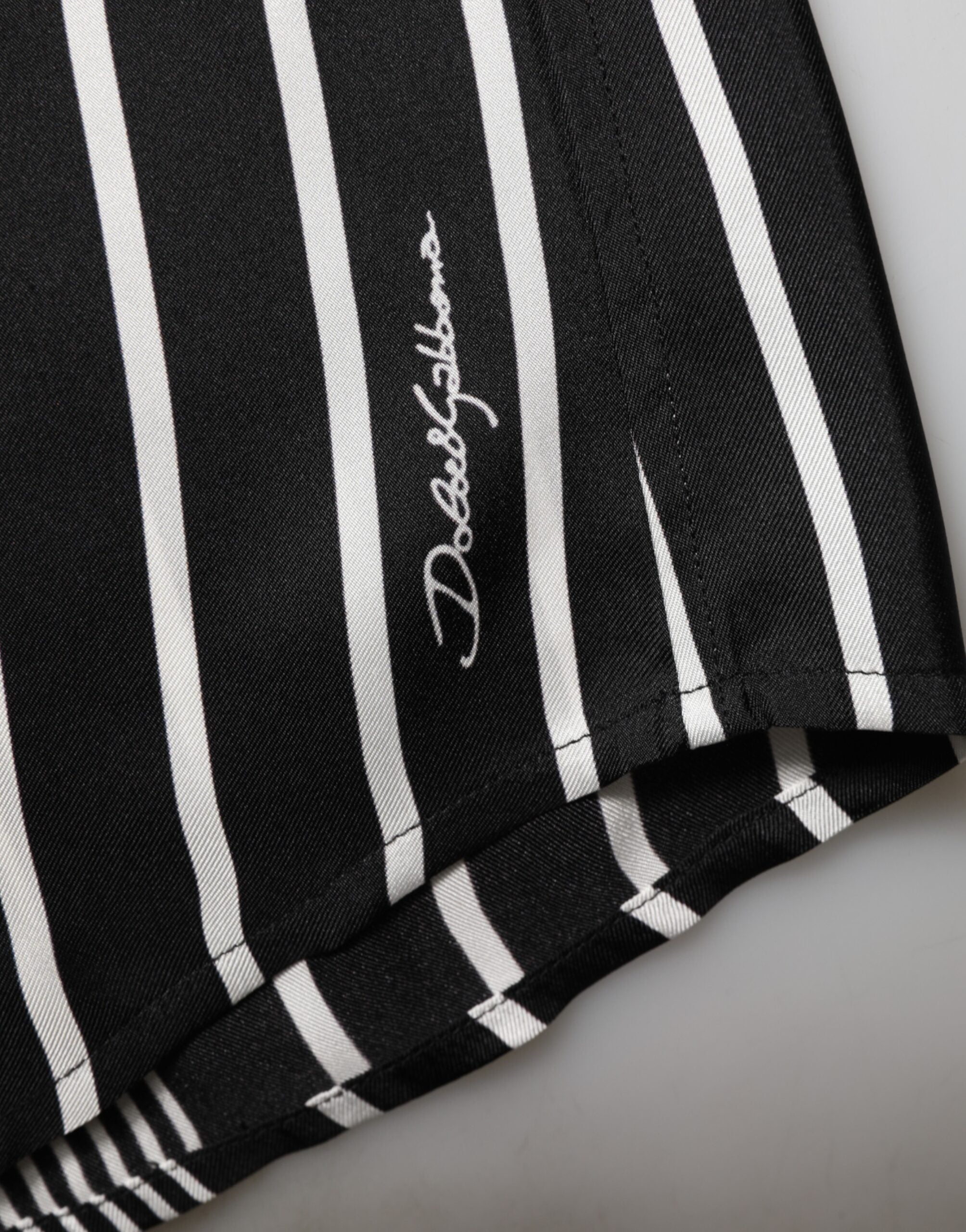 Dolce & Gabbana Black White Stripes Men MARTINI Dress Shirt Dolce & Gabbana