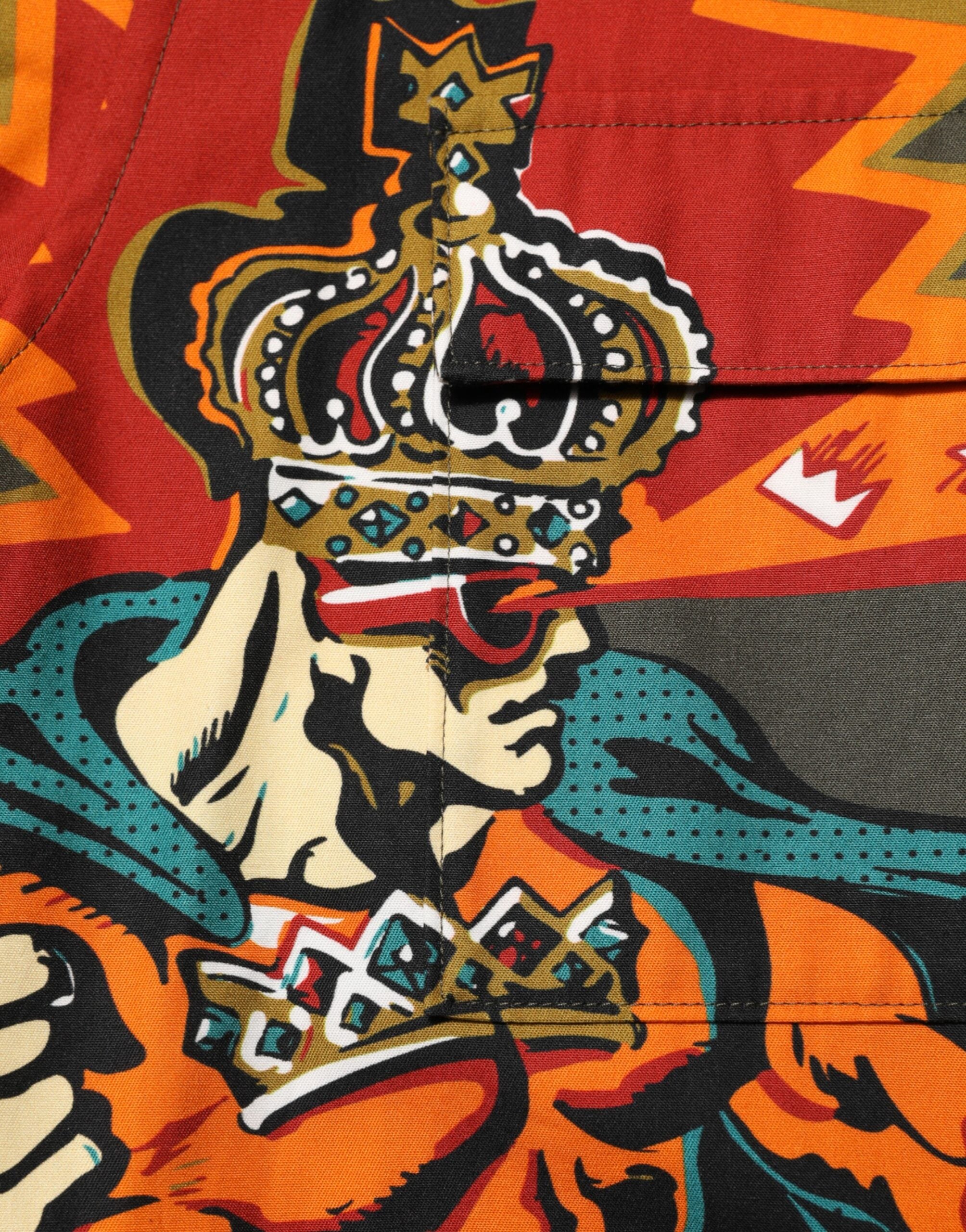 Dolce & Gabbana Green Superhero Print Button Down Shirt Dolce & Gabbana