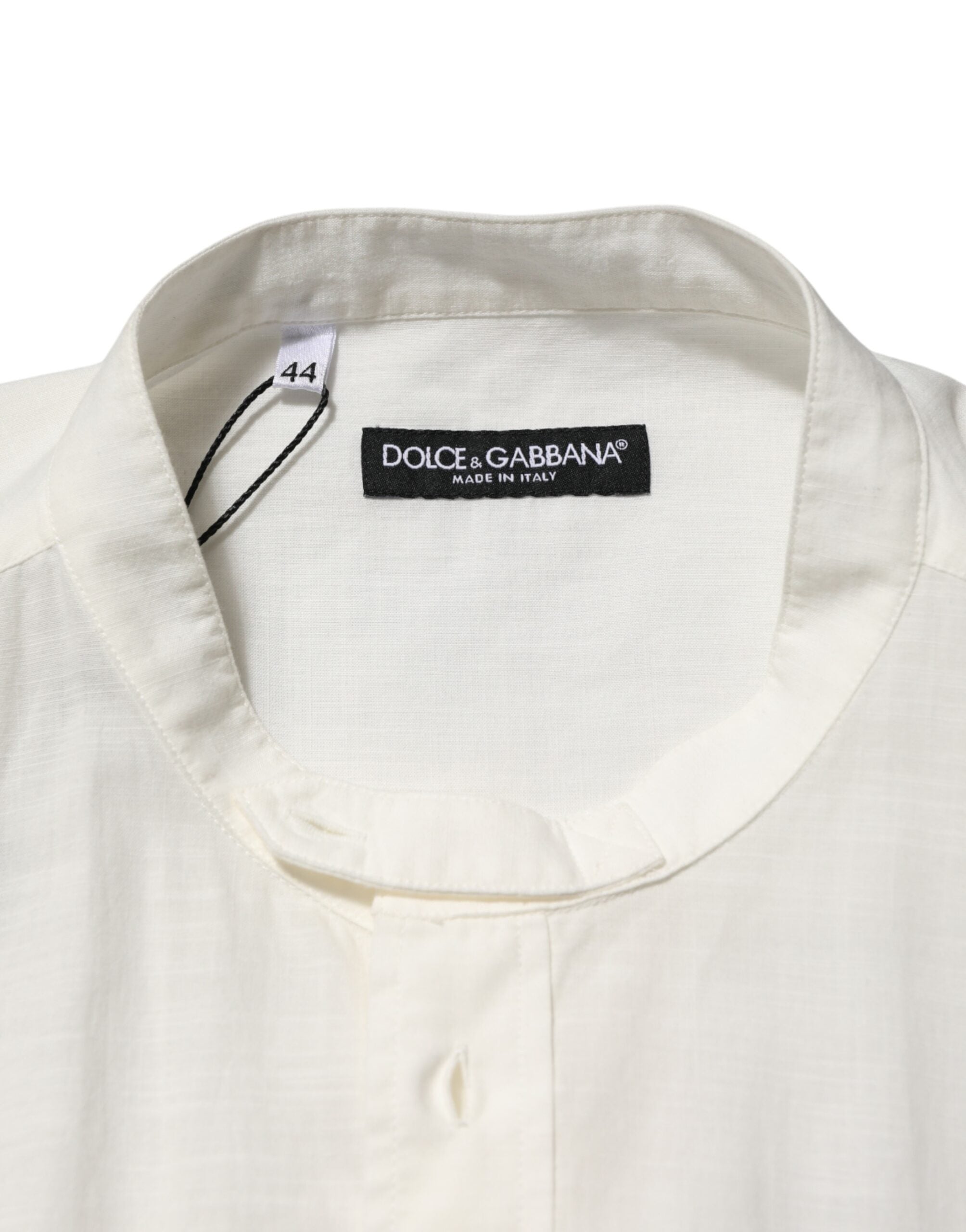Dolce & Gabbana White Cotton Floral Print Button Down Shirt Dolce & Gabbana