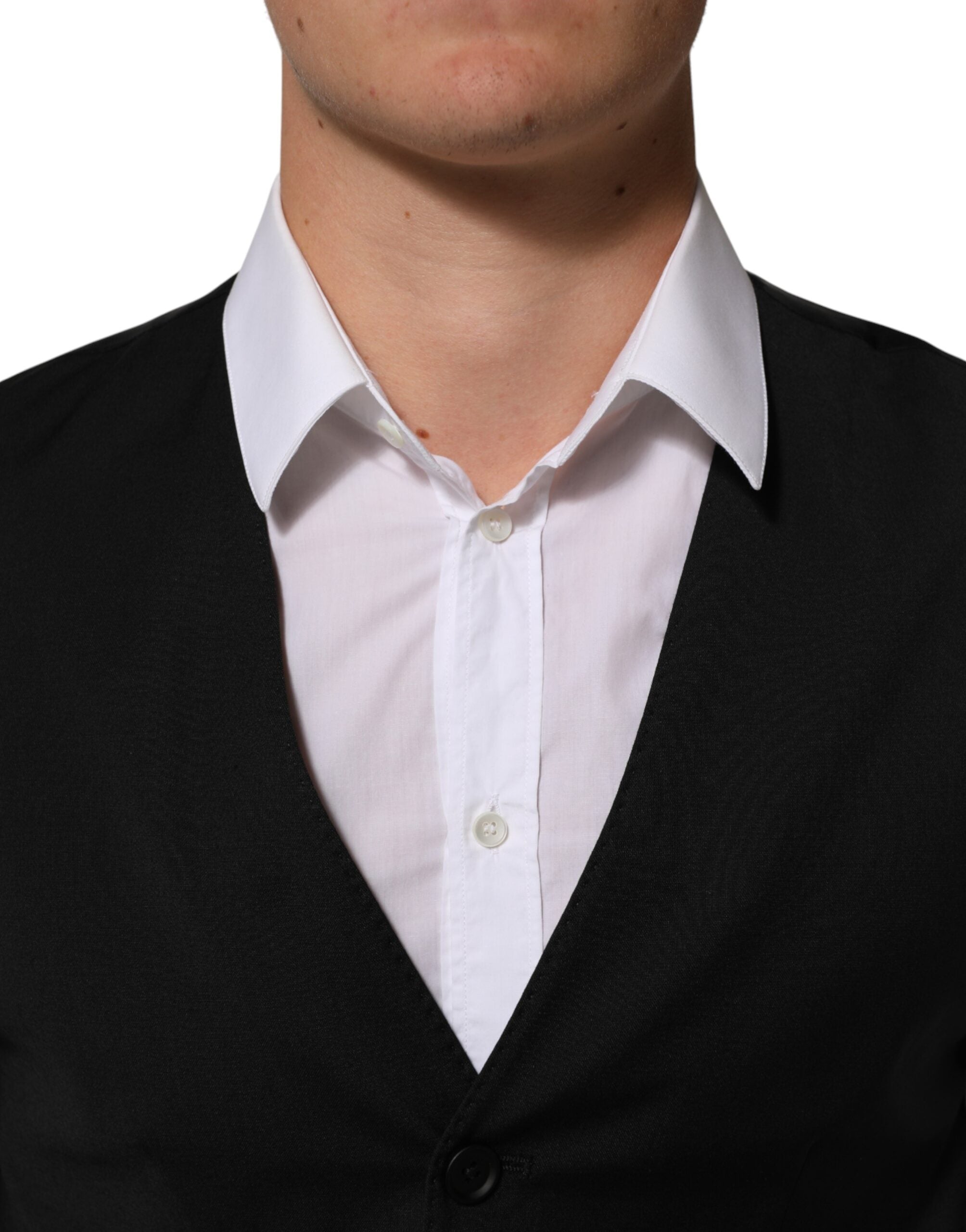 Dolce & Gabbana Black Polyester Dress Formal Waistcoat Vest Dolce & Gabbana