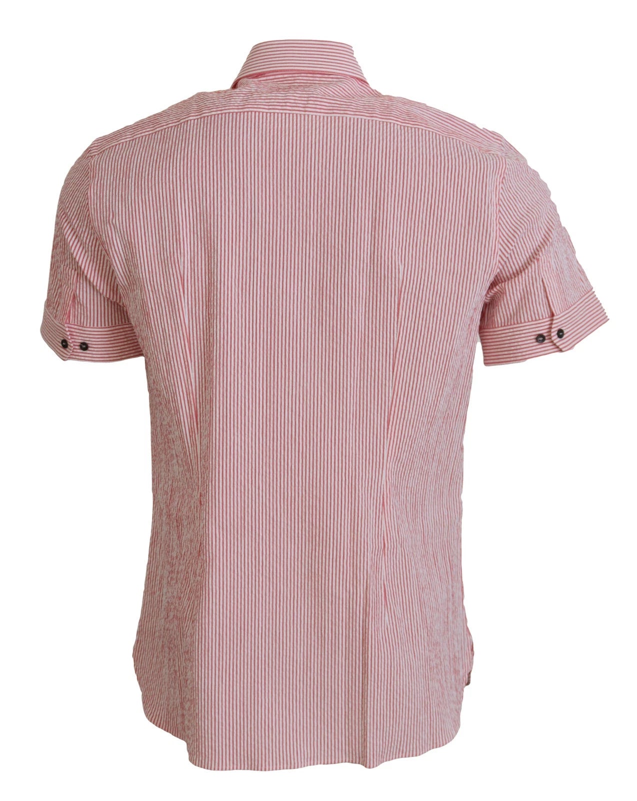 Dolce & Gabbana Red White Striped Cotton Short Sleeve Shirt Dolce & Gabbana