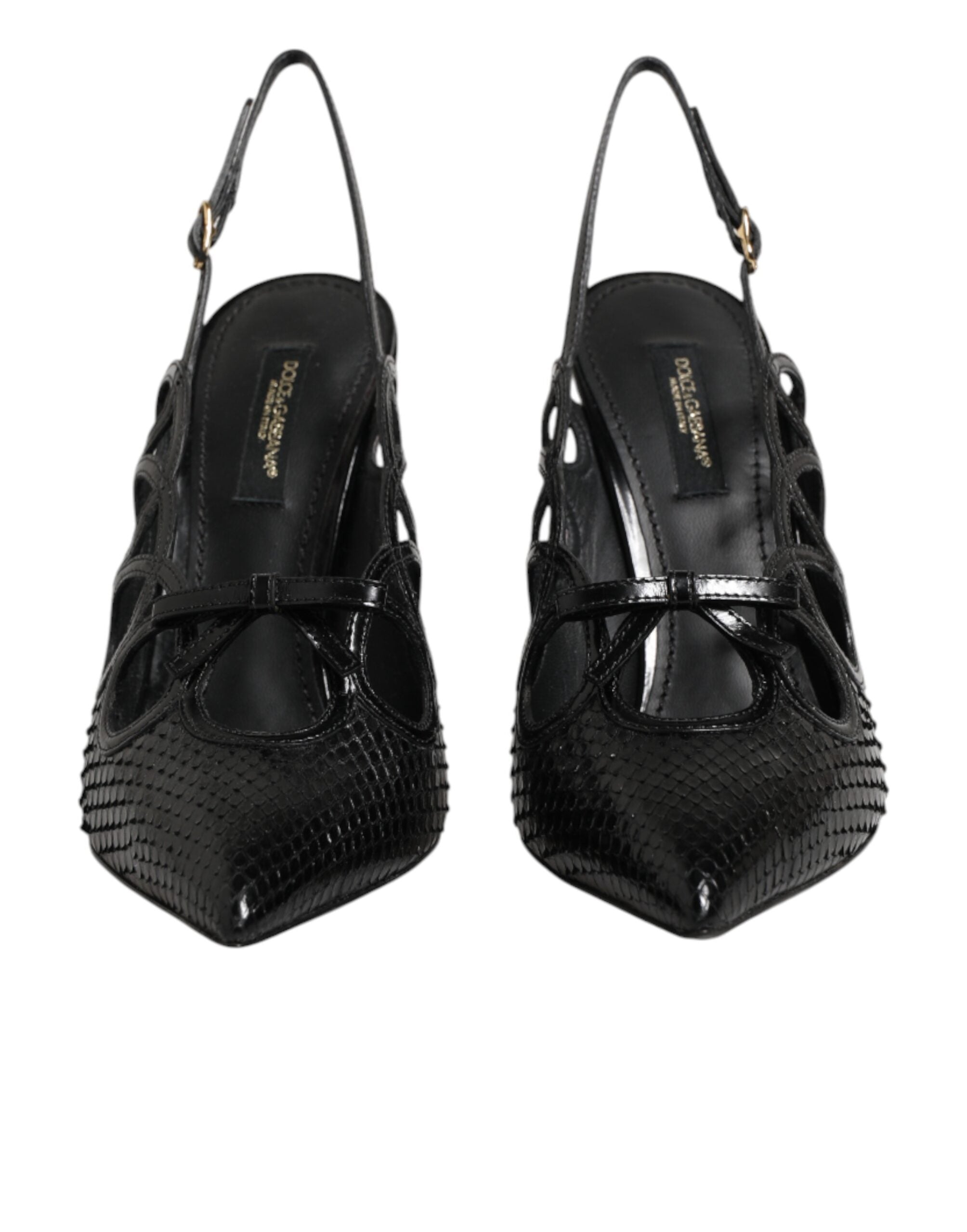 Dolce & Gabbana Leather High Heels Slingback Shoes Dolce & Gabbana