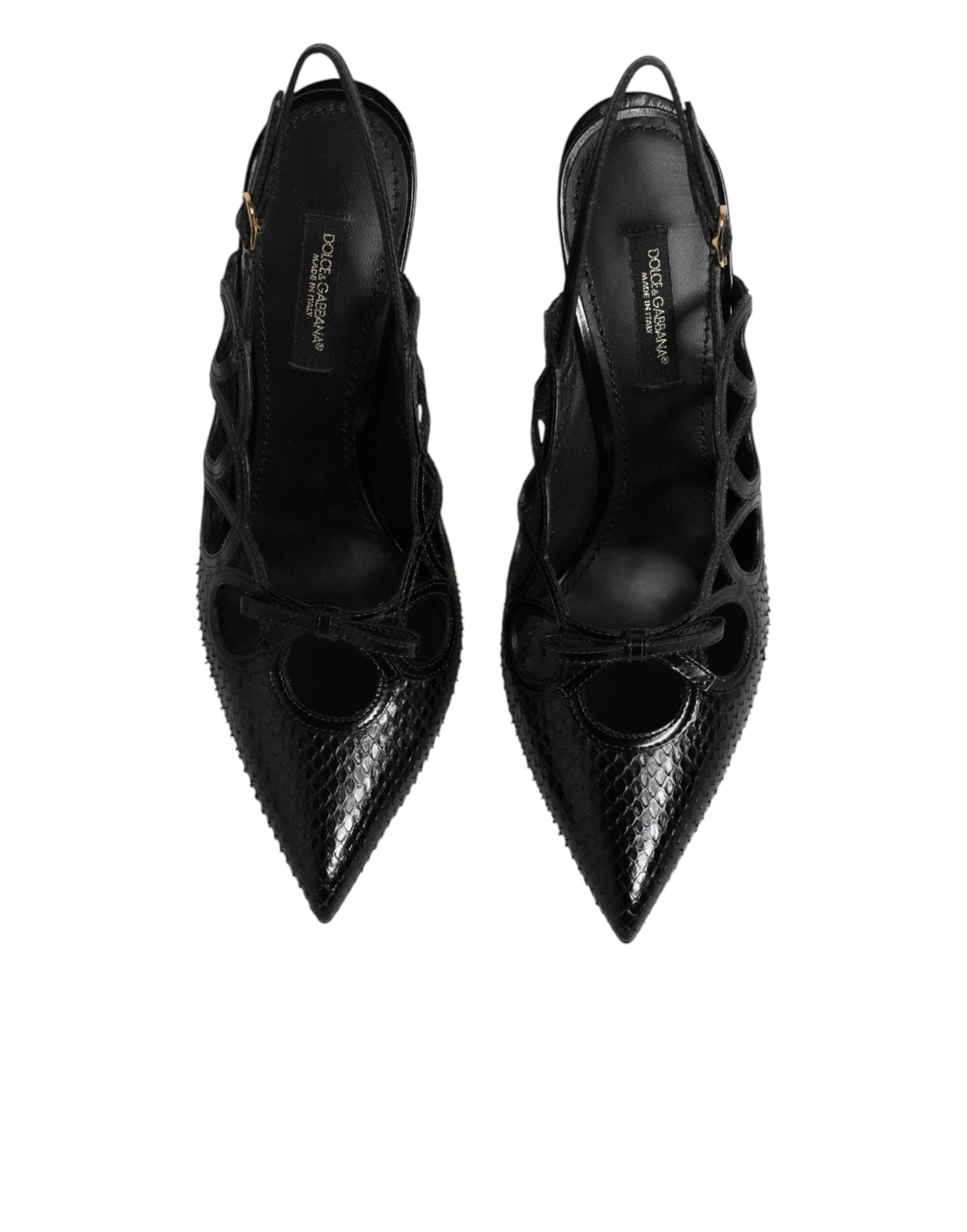 Dolce & Gabbana Leather High Heels Slingback Shoes Dolce & Gabbana