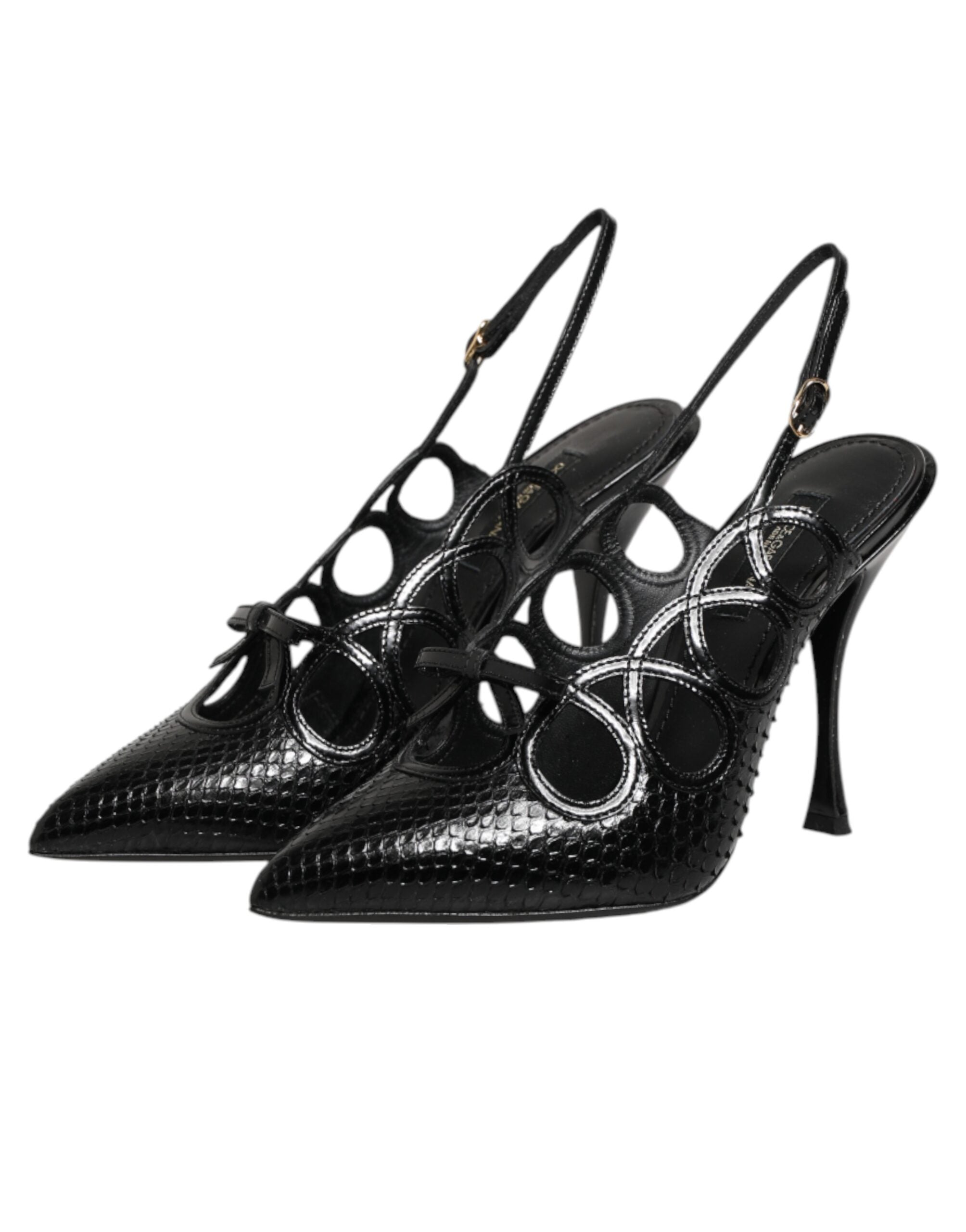 Dolce & Gabbana Leather High Heels Slingback Shoes Dolce & Gabbana