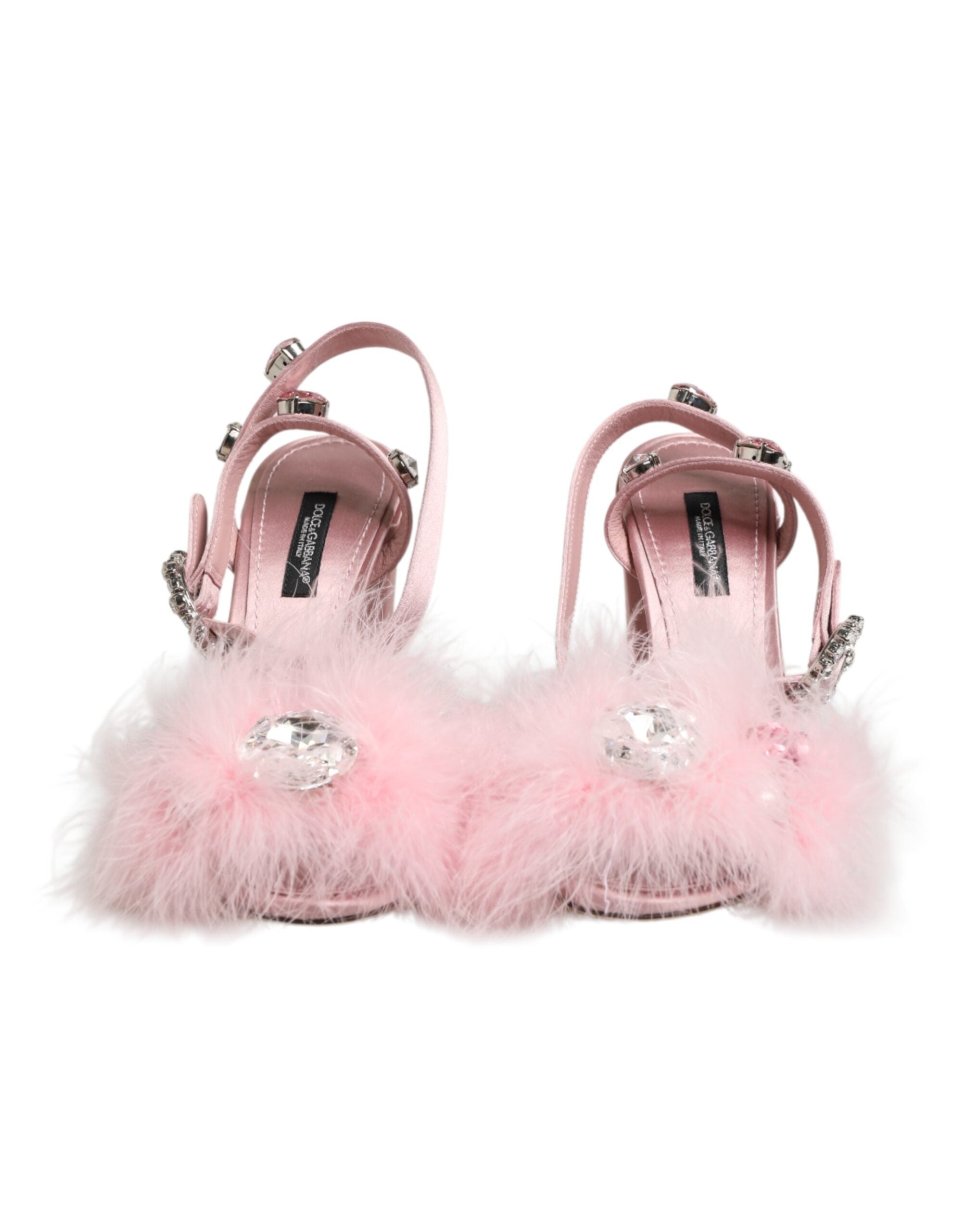 Dolce & Gabbana Pink Sequined Ankle Strap Sandals Shoes Dolce & Gabbana