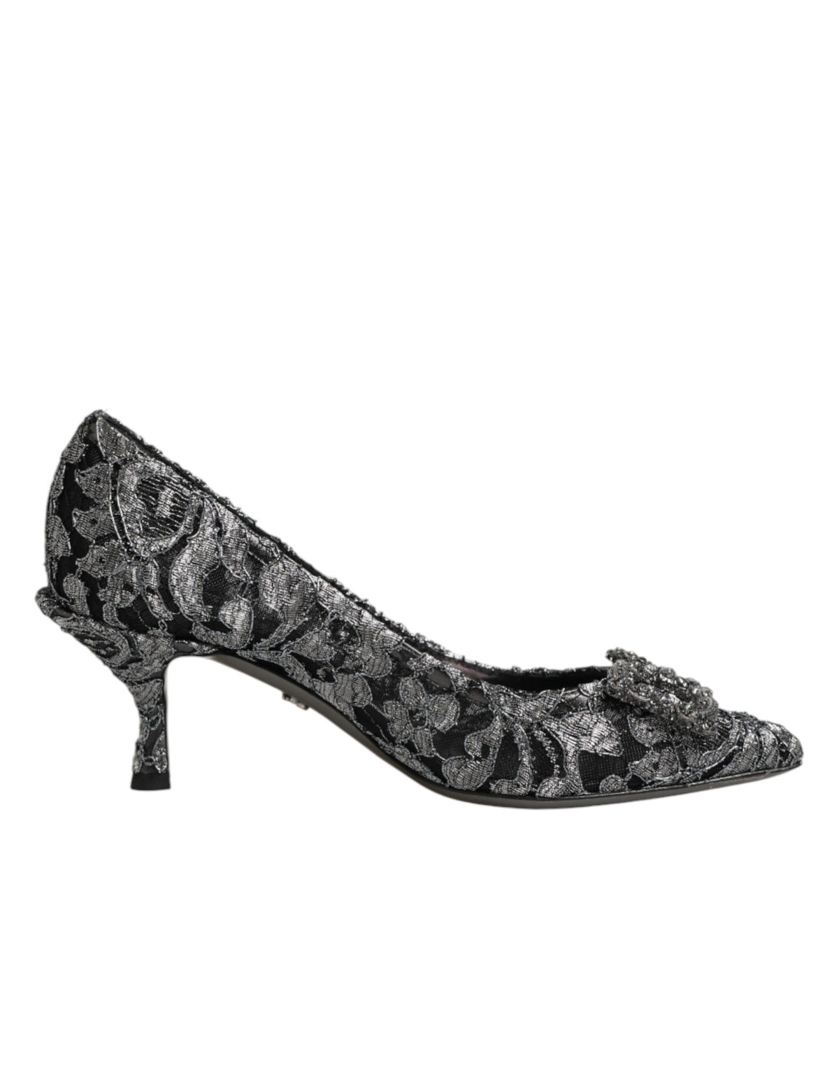 Dolce & Gabbana Silver Lace DG Amore Heels Pumps Shoes