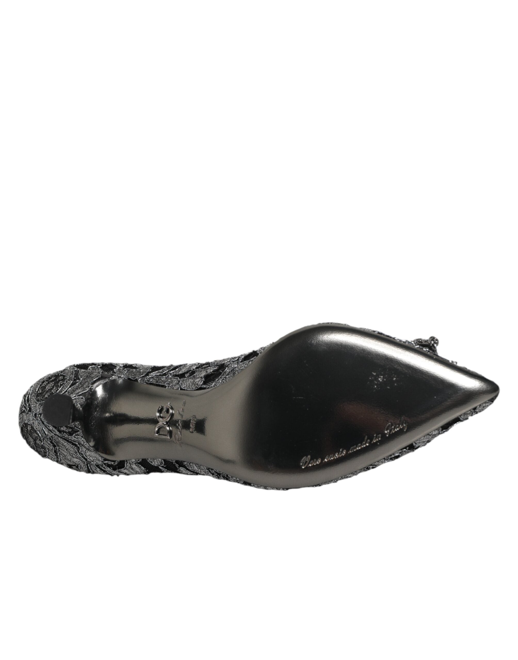 Dolce & Gabbana Silver Lace DG Amore Heels Pumps Shoes Dolce & Gabbana