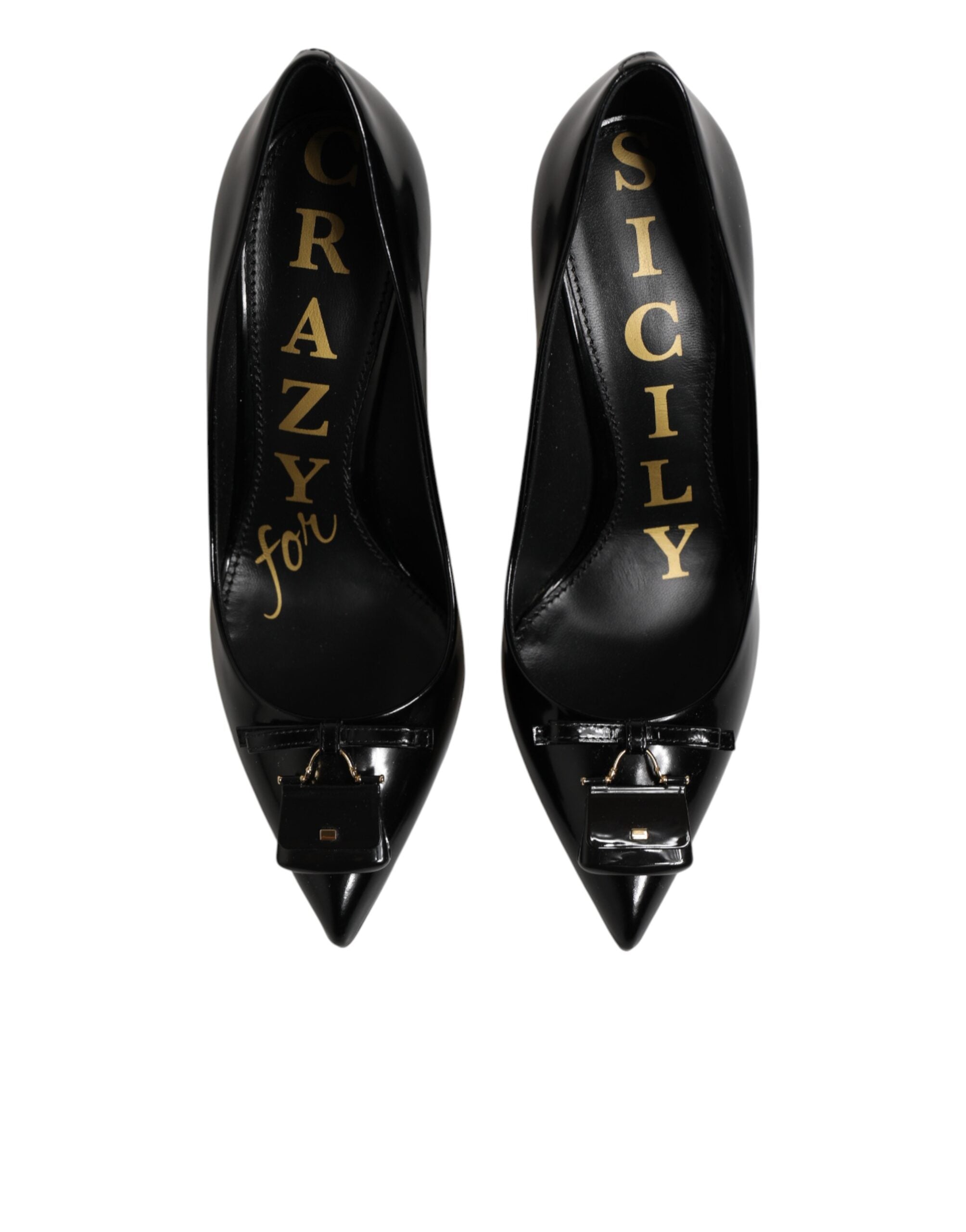 Dolce & Gabbana Black Bag Embellished Heels Pumps Shoes Dolce & Gabbana