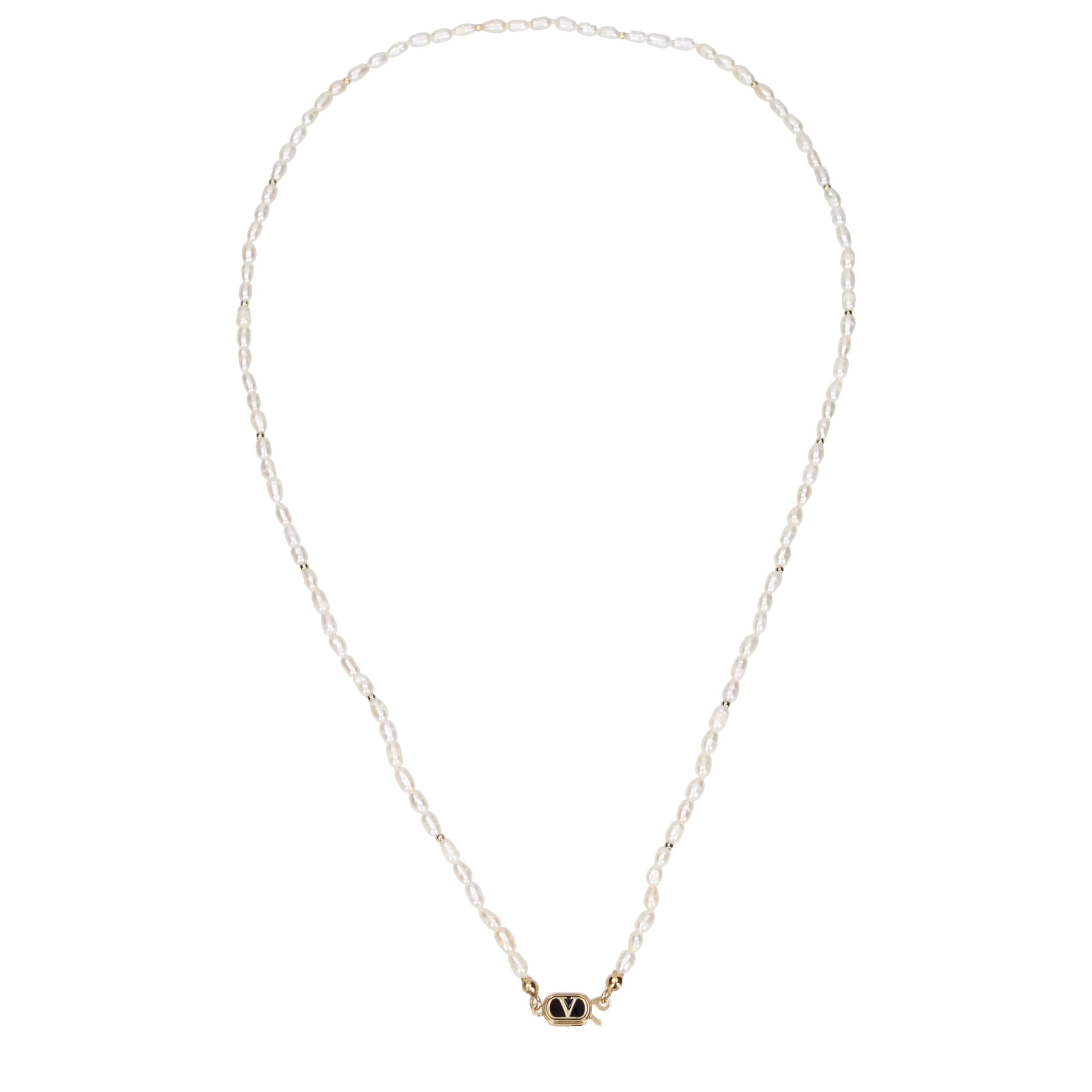 Valentino Garavani White Metal Necklace Valentino Garavani