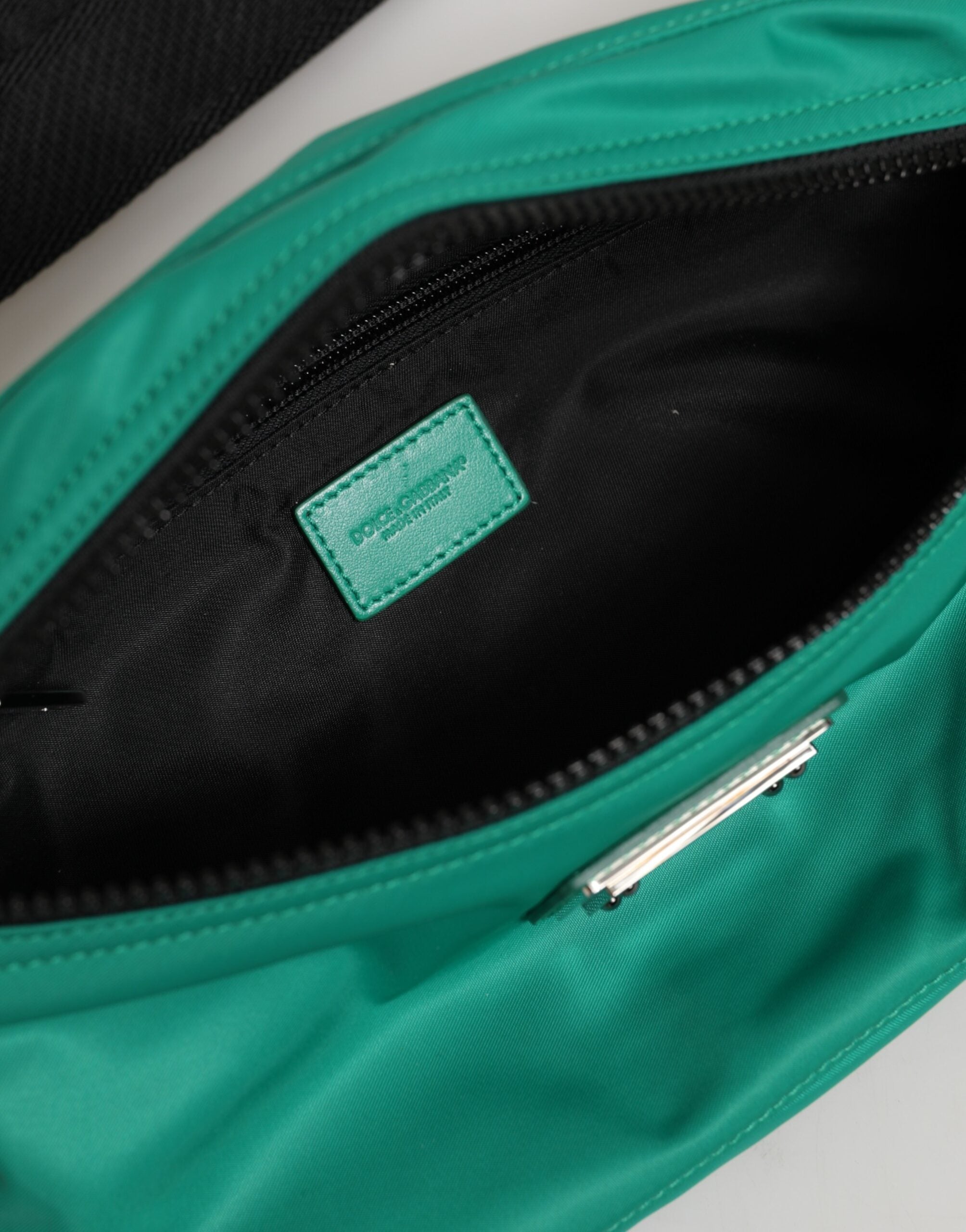 Dolce & Gabbana Green Logo Plaque Nylon Waist Fanny Pack Men's Borse Bag Dolce & Gabbana